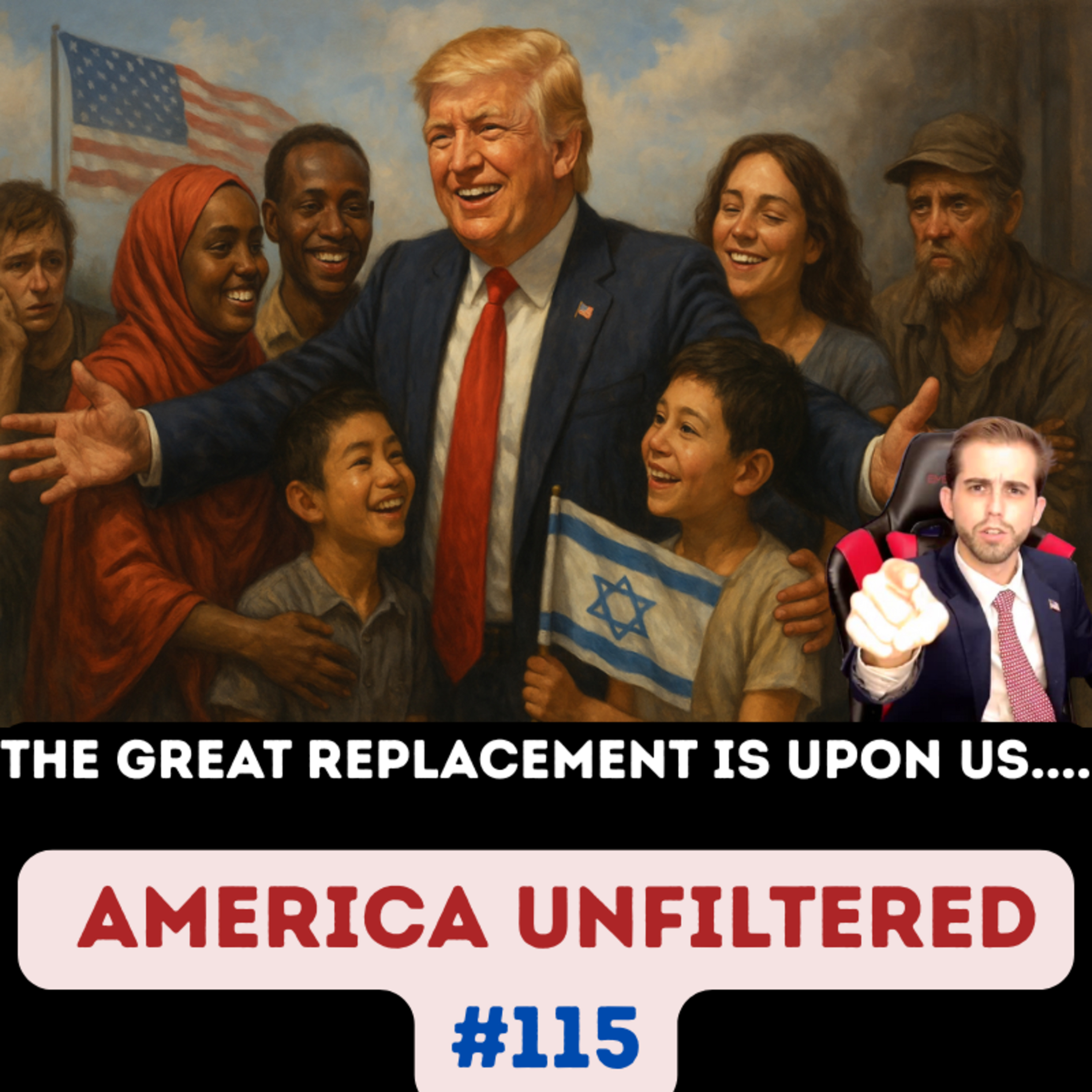 The Great Replacement: Trump’s Immigration Flip & Ilhan Omar’s Hate for America and Charlie Kirk| America Unfiltered #115 episode artwork