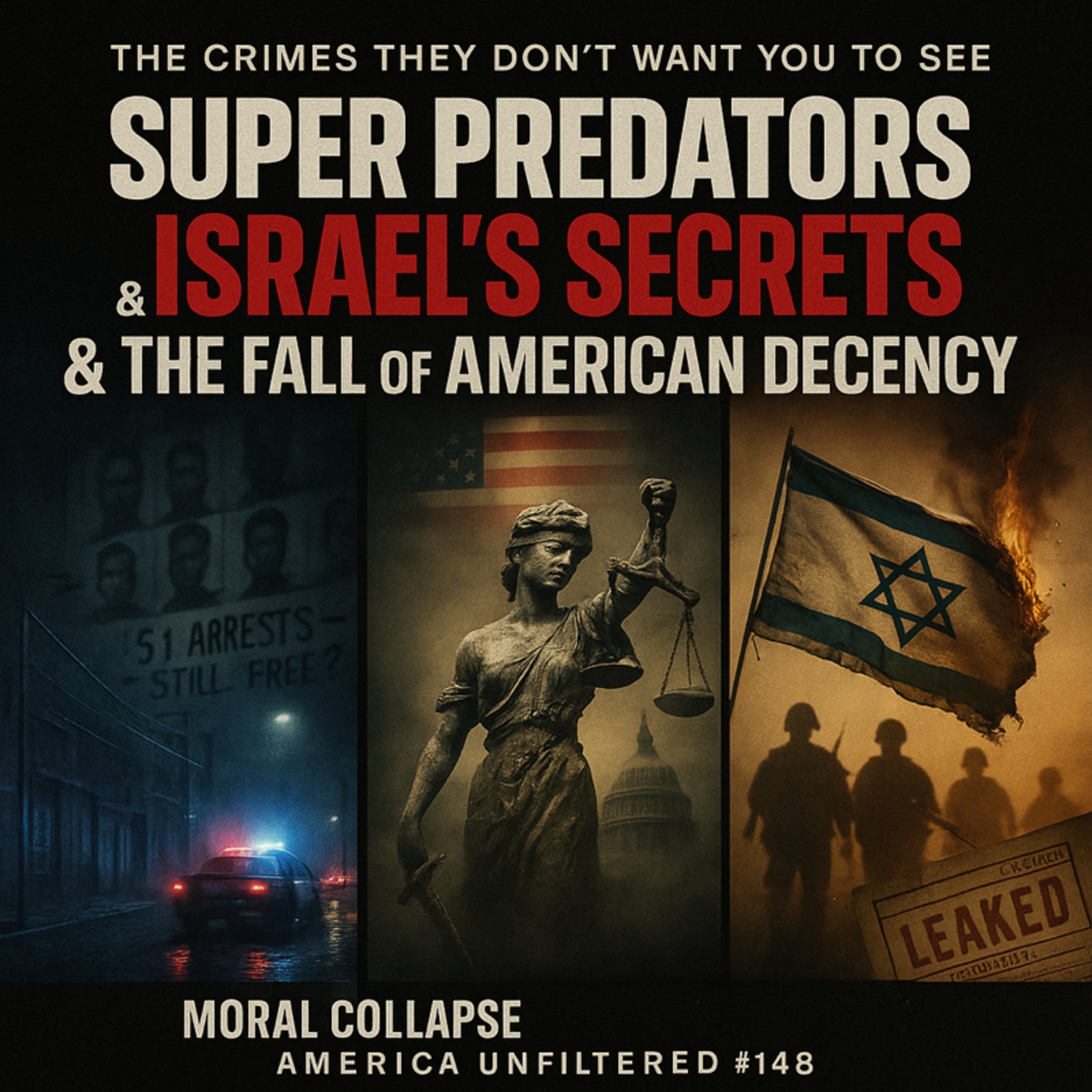 Super Predators, Israels Secrets, and the Fall of American Decency | America Unfiltered #148 episode artwork