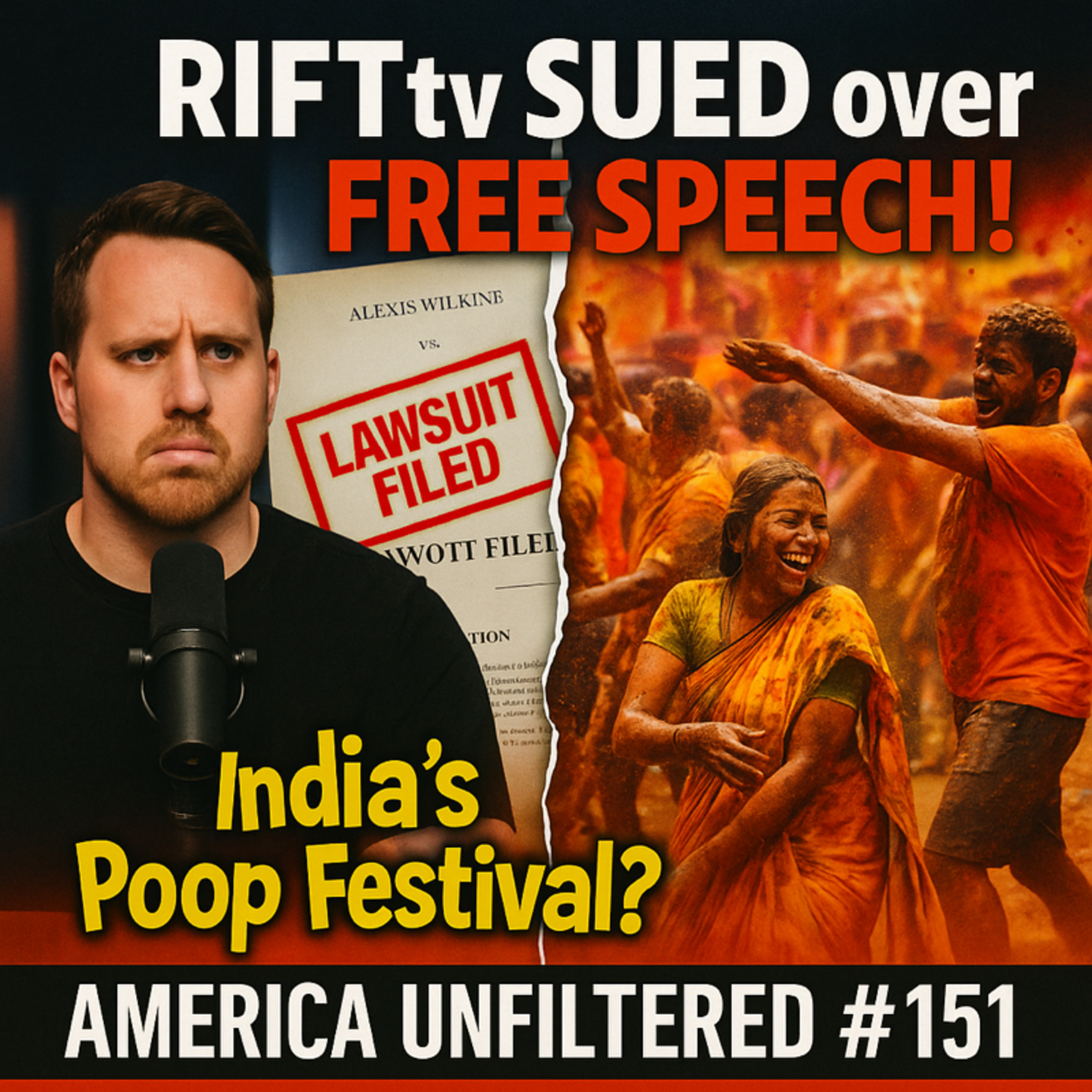 RIFTtv SUED by Kash Patels Girlfriend & Indias Viral Poop Festival | America Unfiltered #151 episode artwork