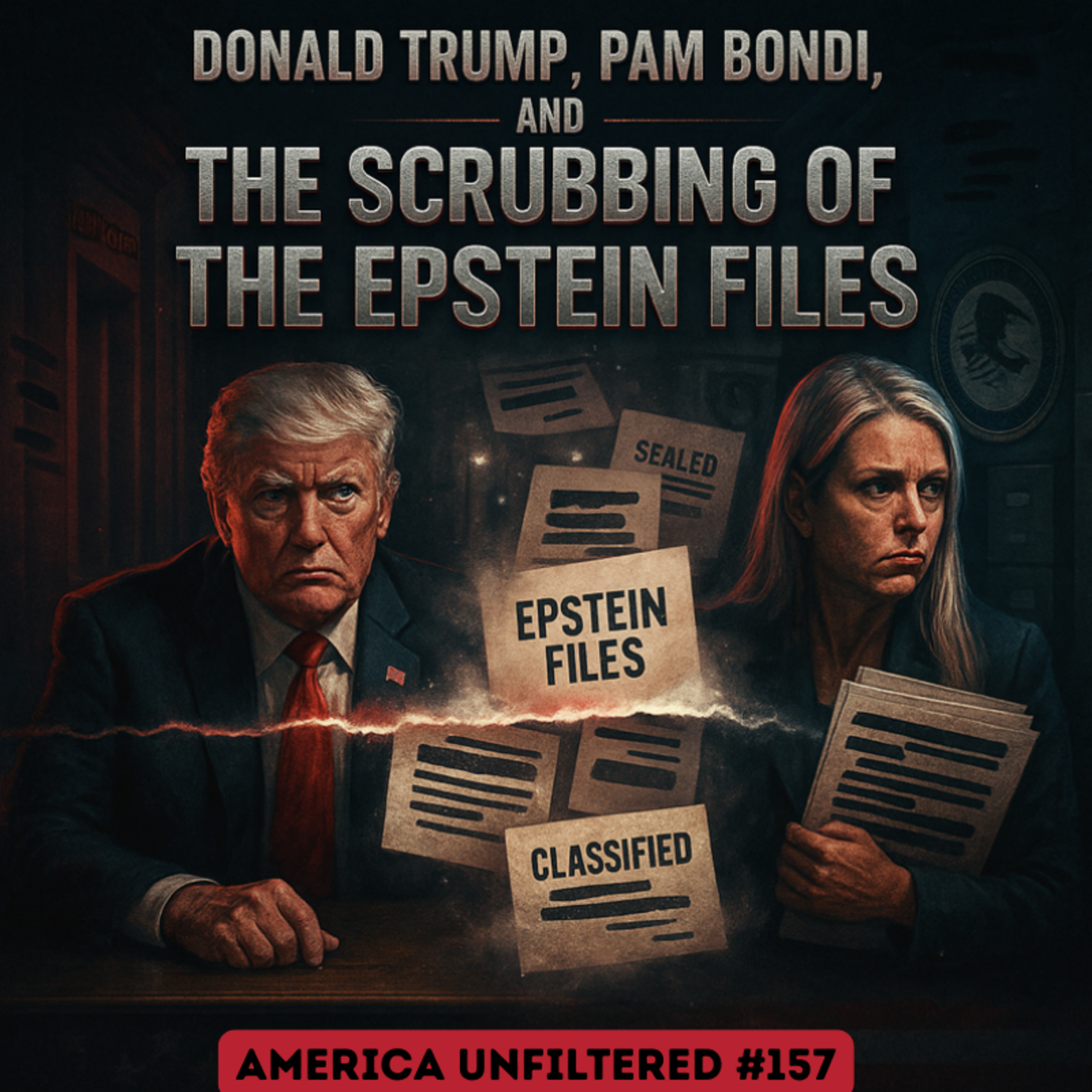 Donald Trump, Pam Bondi, and the Scrubbing of the Epstein Files | America Unfiltered #157  episode artwork