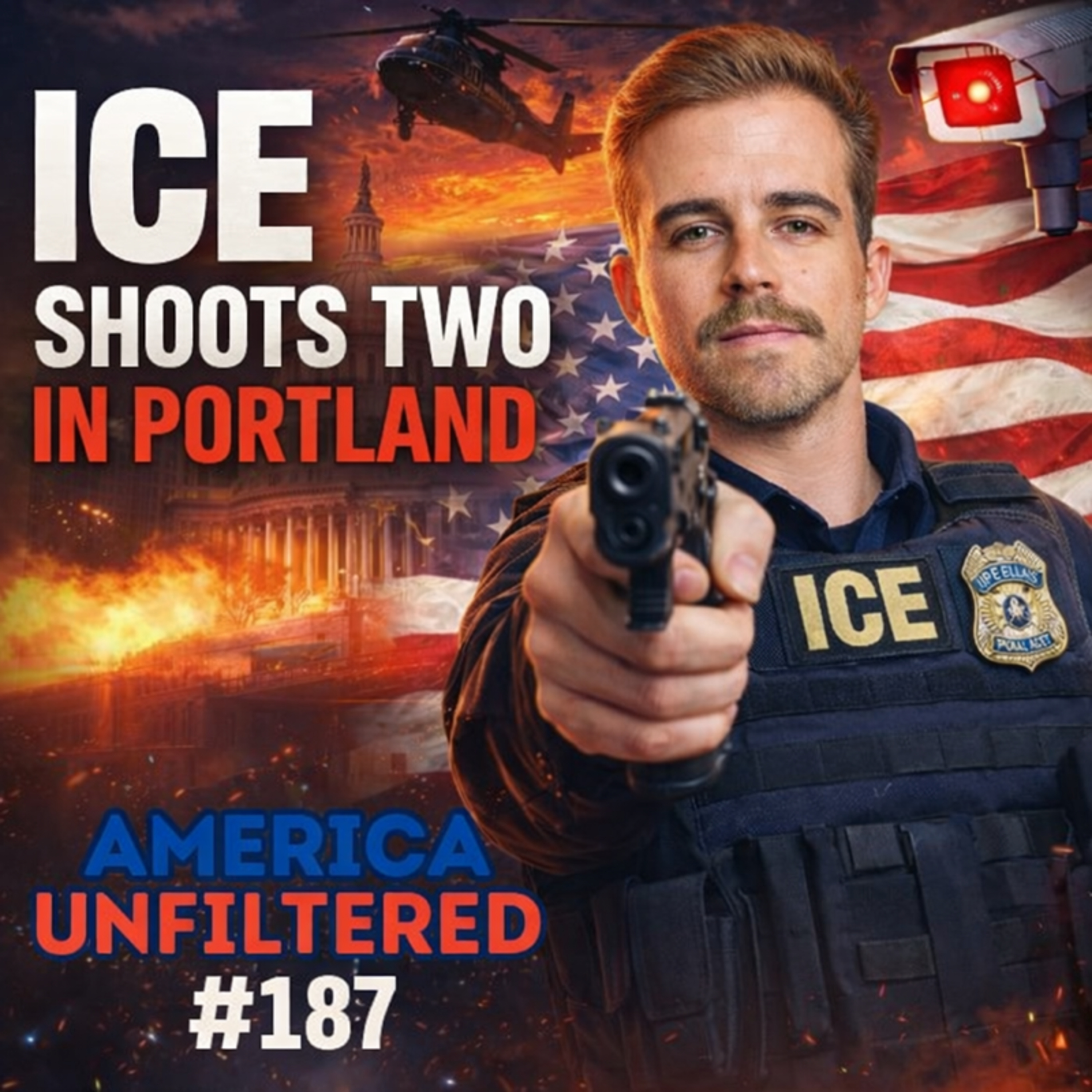 ICE Shoots 2 in Portland, ICE Protests Turn Violent | America Unfiltered #187 episode artwork