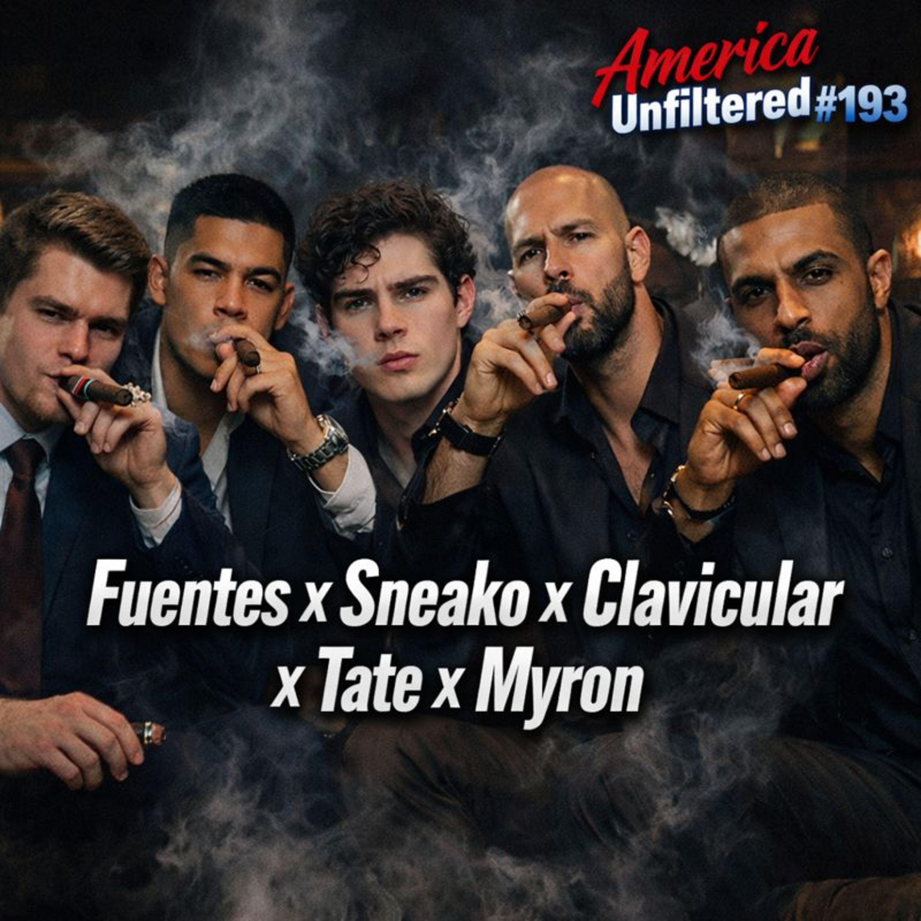 Nick Fuentes x Andrew Tate X Clavicular x Sneako x Myron Gaines REACTION | America Unfiltered #193 episode artwork