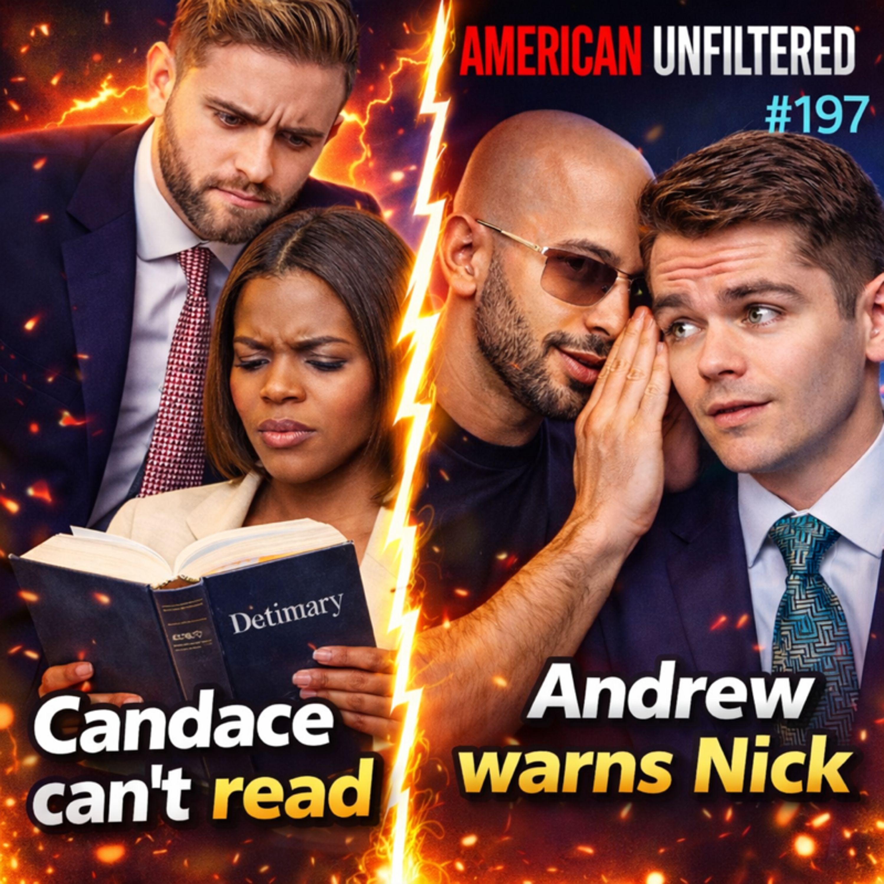 Andrew Tate Warns Nick Fuentes | Candace Owens Can't Read | America Unfiltered #197 episode artwork