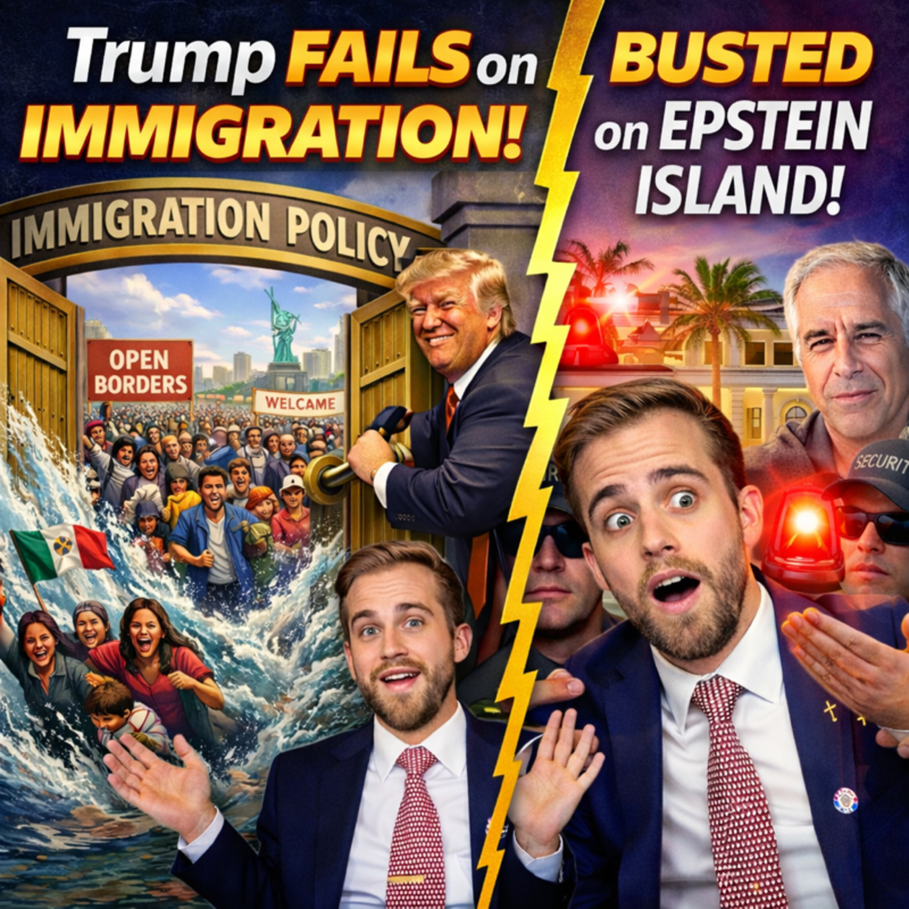 Sneaking On Epstein Island | Trump Goes Back On Immigration Promises | America Unfiltered #205 episode artwork