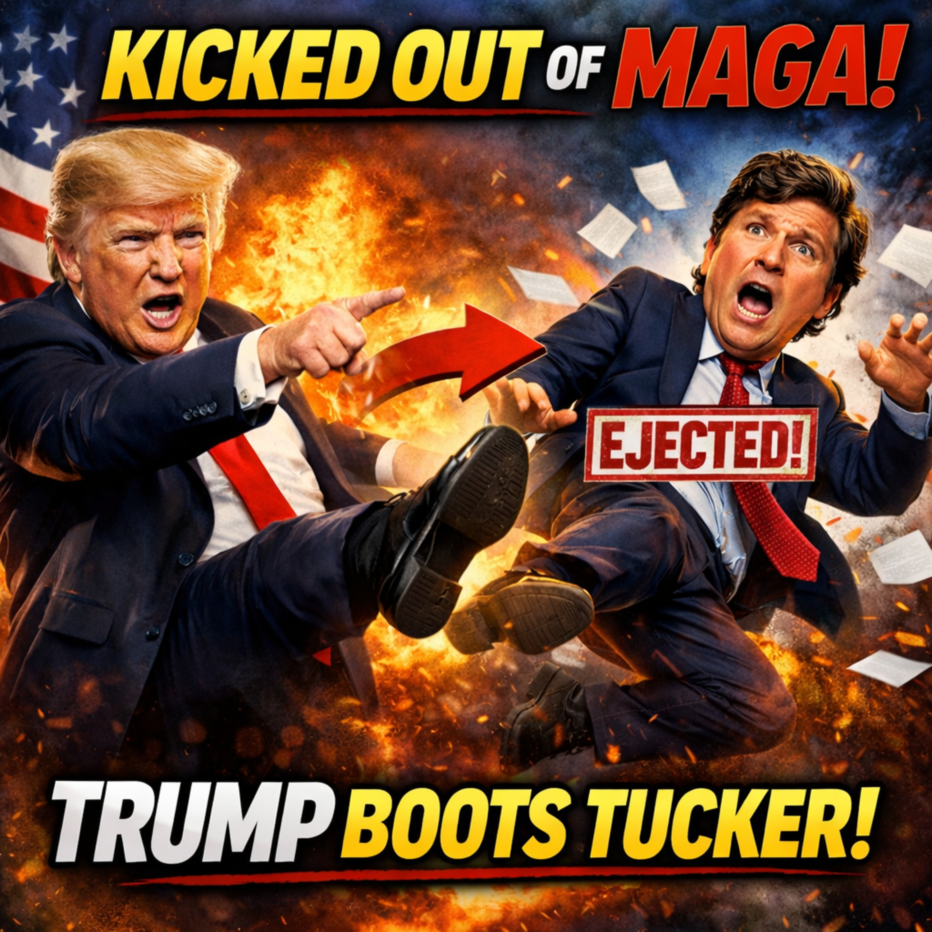 Trump Kicks Tucker Out Of MAGA Over Iran War Comments | America Unfiltered #227 episode artwork