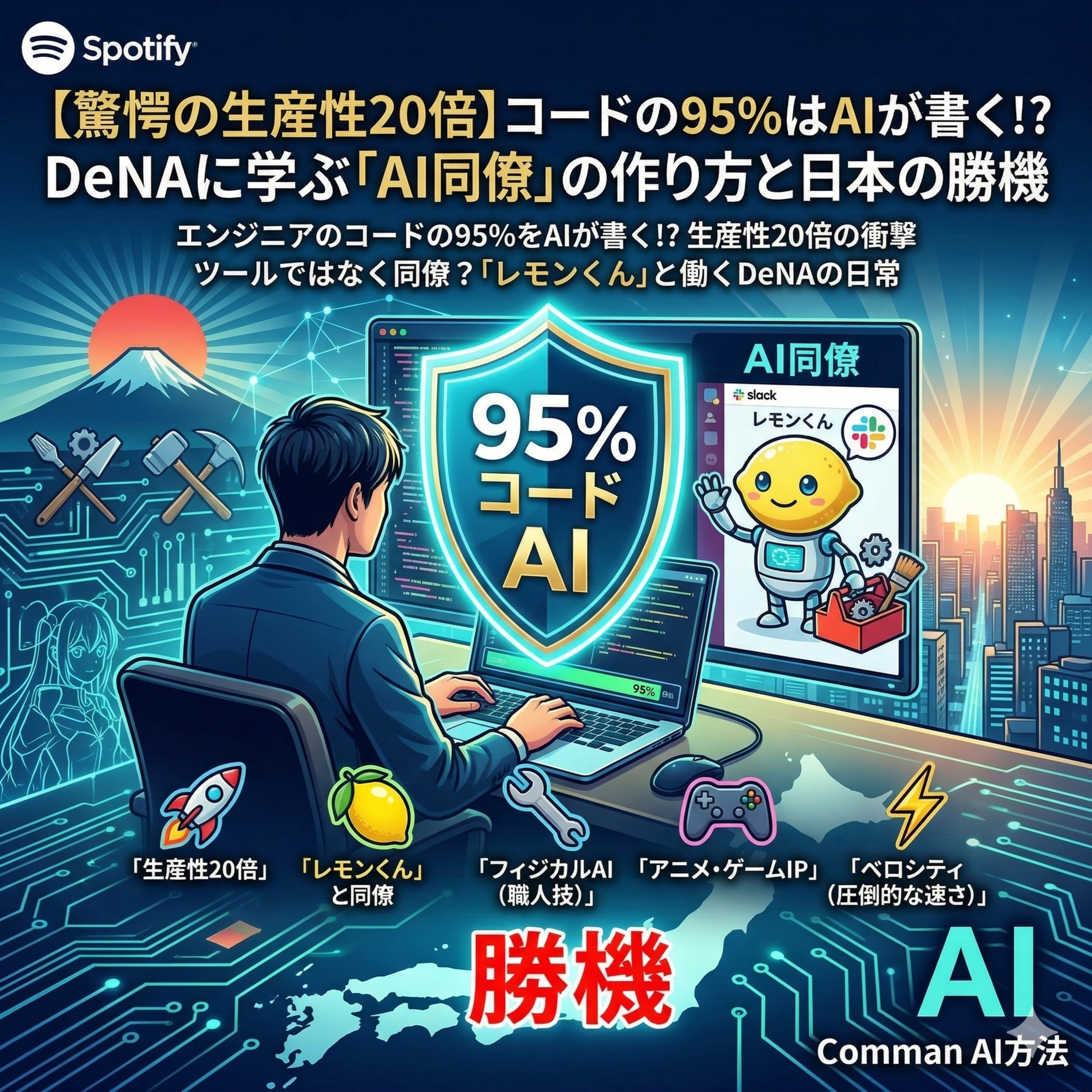 【驚愕の生産性20倍】コードの95%はAIが書く!? DeNAに学ぶ「AI同僚」の作り方と日本の勝機 episode artwork