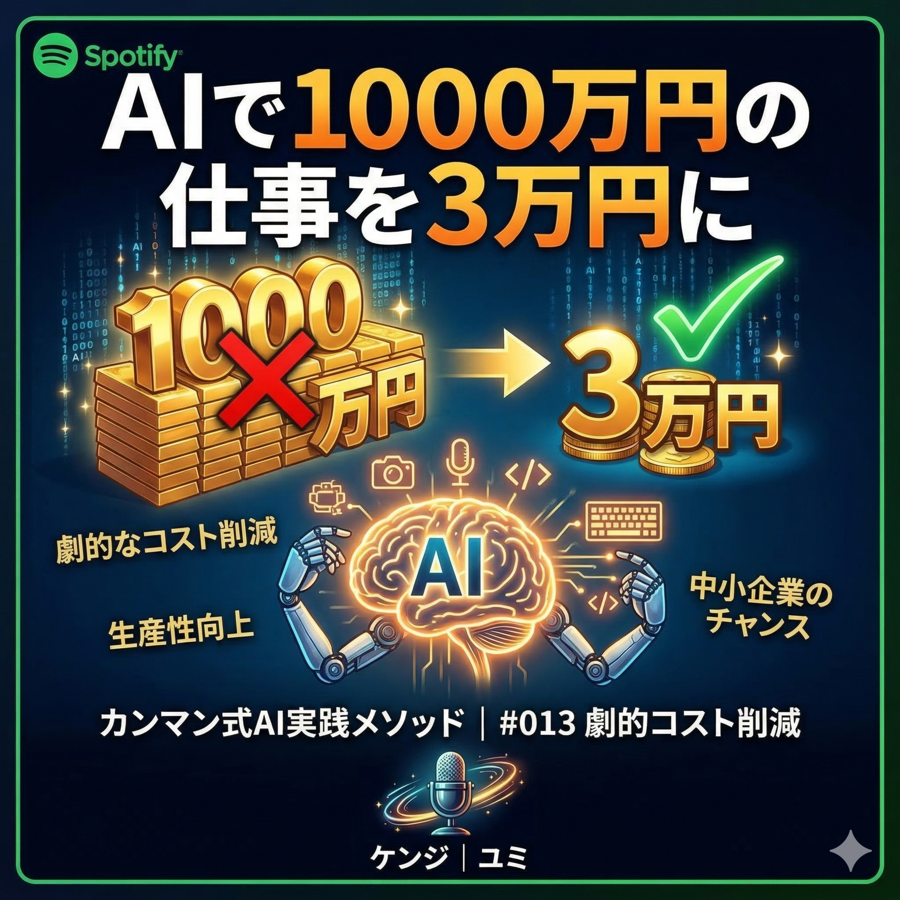 【カンマン式AI深掘り】1000万円のシステムが3万円に！？AGIが変える「超人化」と「意味づくり」の未来 episode artwork