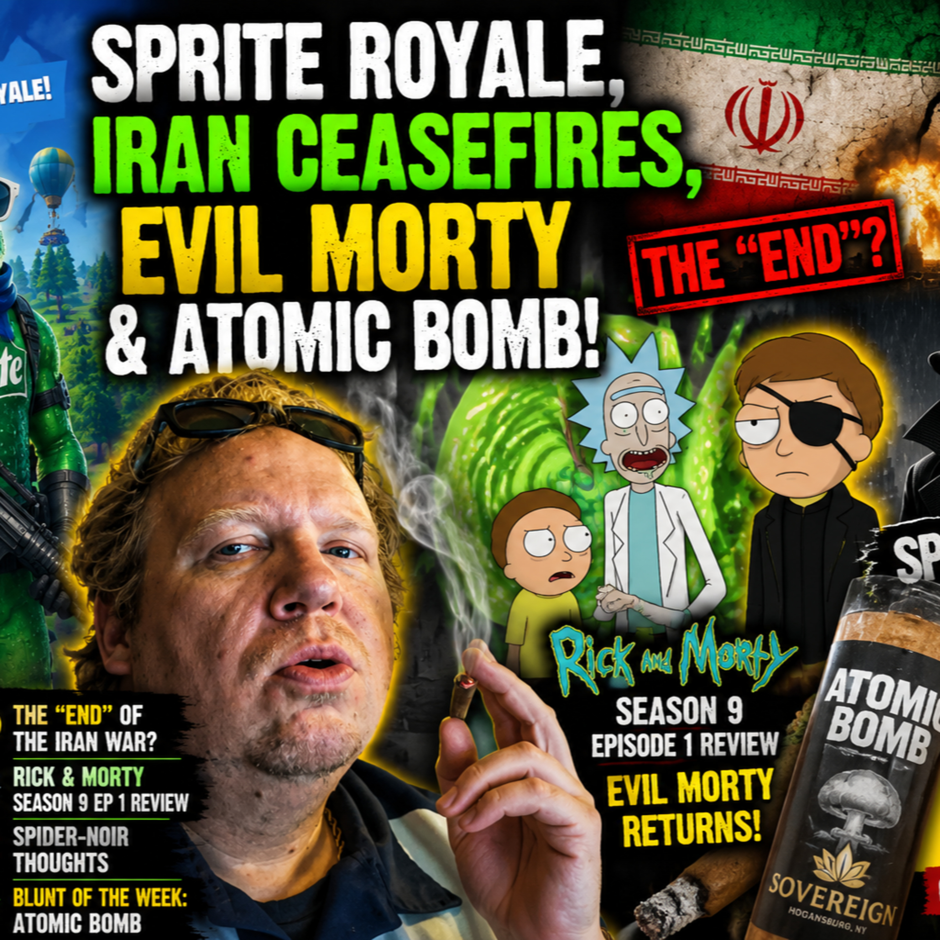 Sprite Royale, Iran Ceasefires, Evil Morty & Atomic Bomb episode artwork