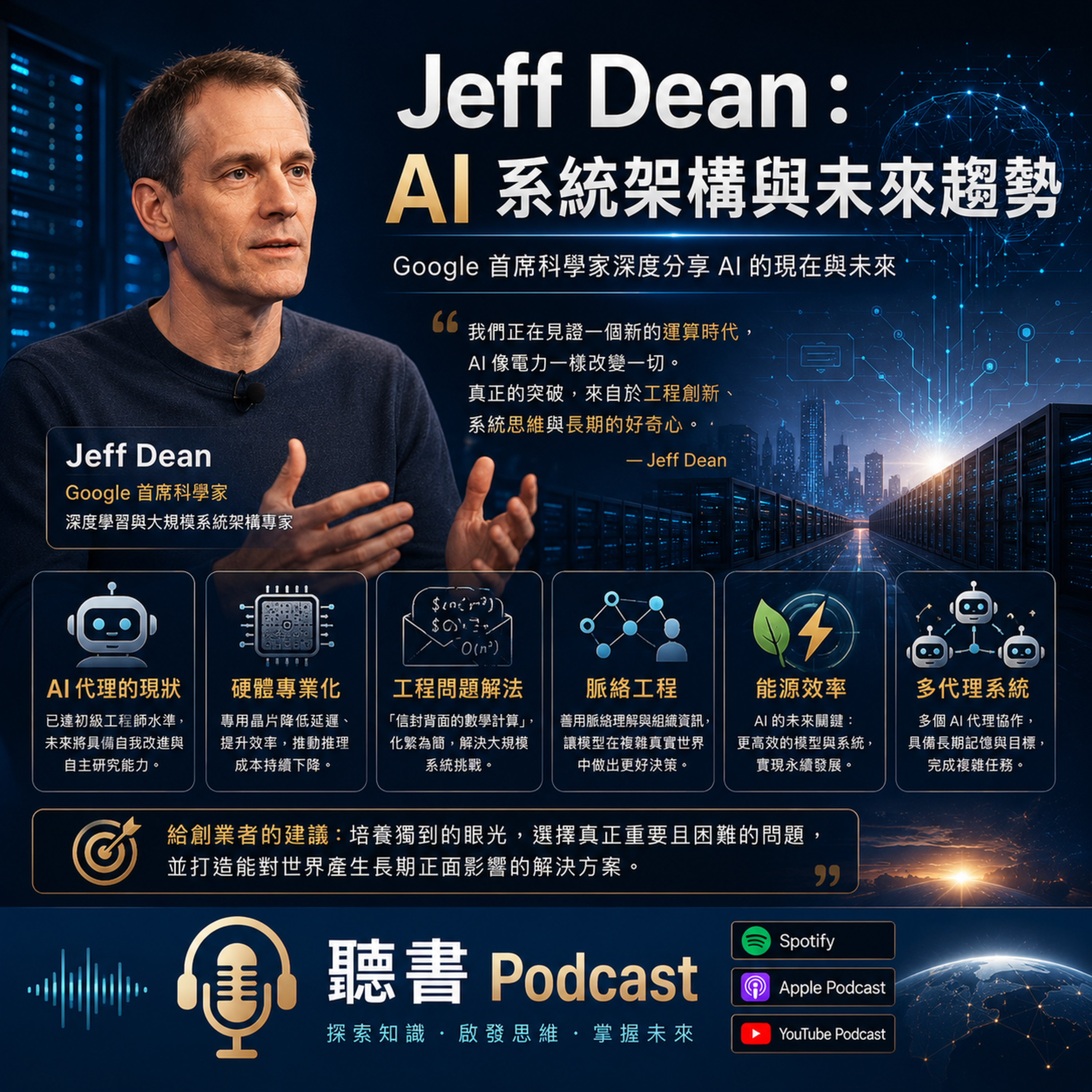  Jeff Dean ：AI 系統架構與未來趨勢 episode artwork