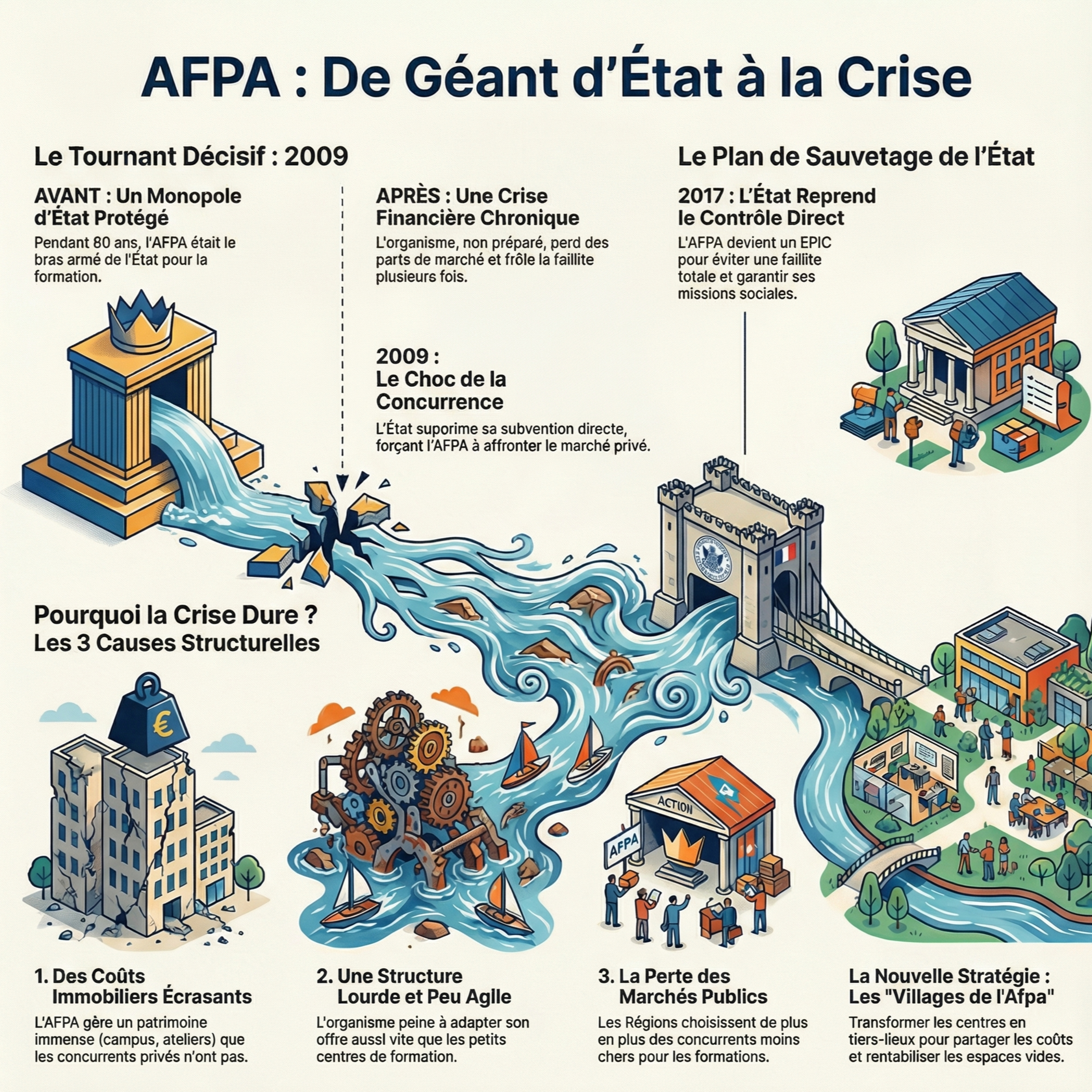 L'Histoire de l'AFPA : Ascension, Crise et Mutation