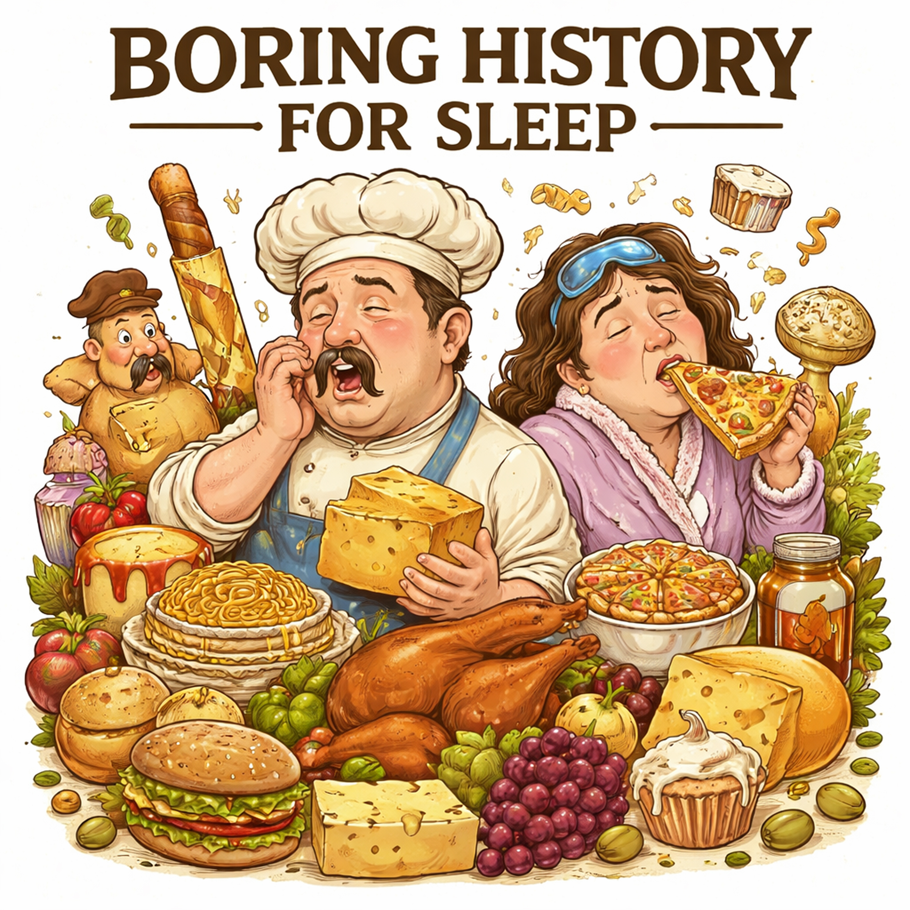 Cover art for the episode "The Most Relaxing Facts About Food to Fall Asleep To 🍞 | Boring History for Sleep" from Boring History for Sleep