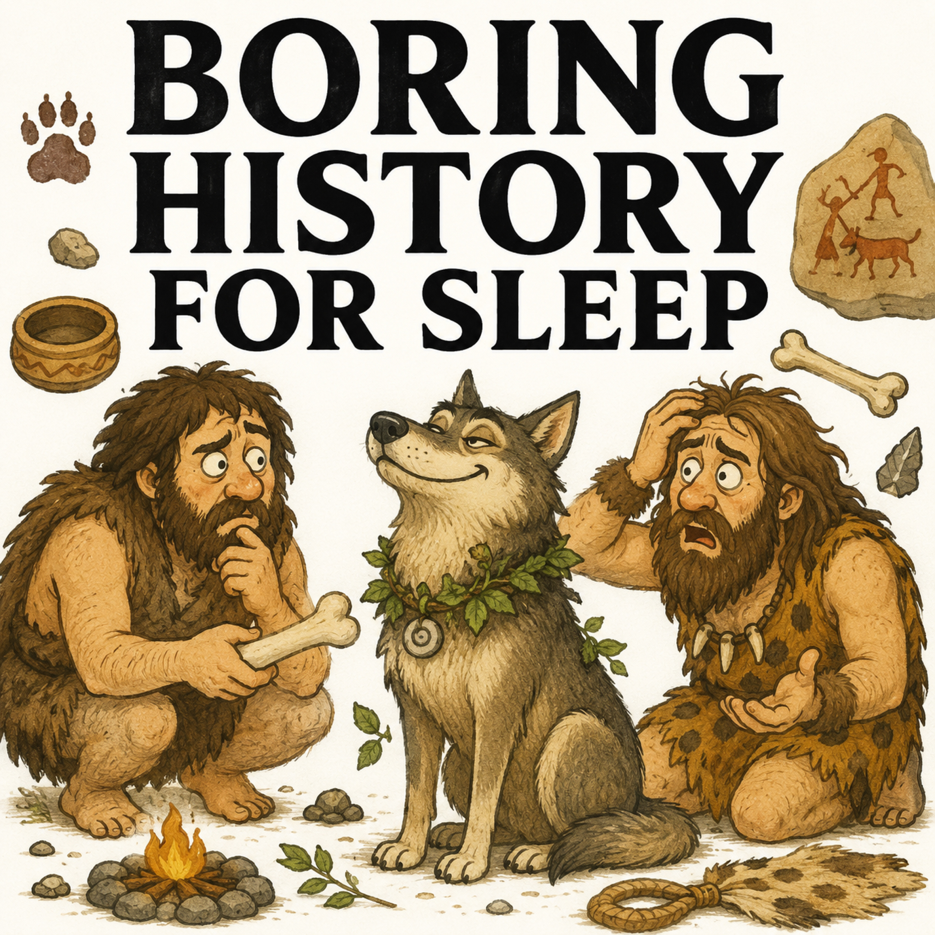 Cover art for the episode "How Humans Accidentally Created Dogs 🐺🐕 | The Incredible Story of Wolf Domestication | Boring History For Sleep" from Boring History for Sleep