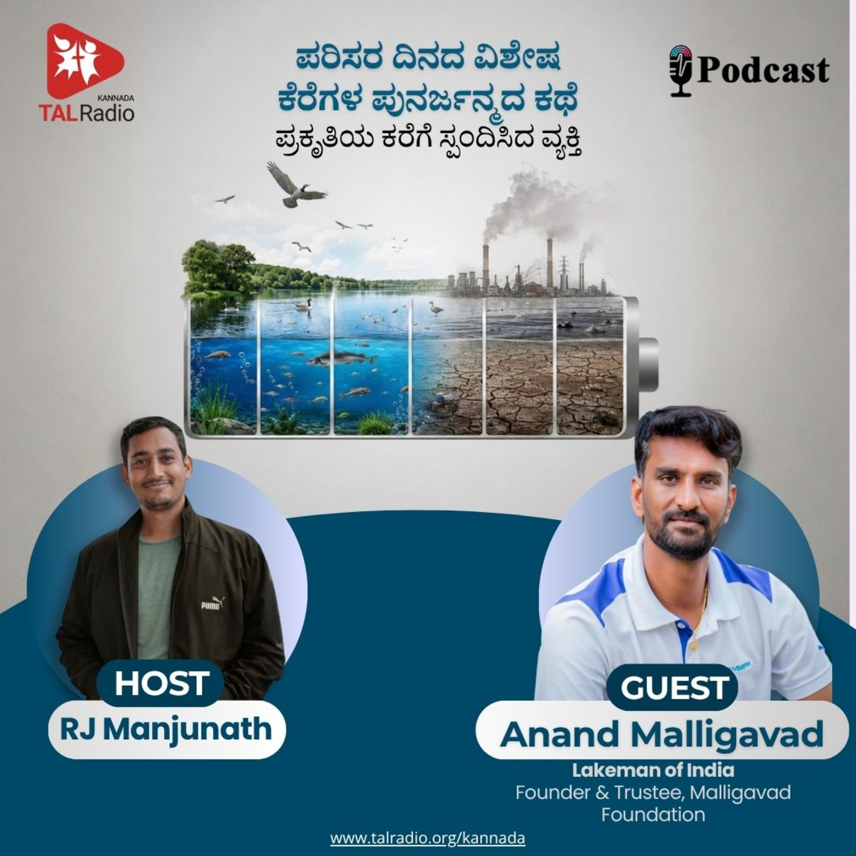 ಕೆರೆಗಳ ಪುನರ್ಜನ್ಮದ ಕಥೆ: 'ಲೇಕ್ ಮ್ಯಾನ್' ಆನಂದ್ ಮಲ್ಲಿಗವಾಡ ಅವರ ಪಯಣ episode artwork