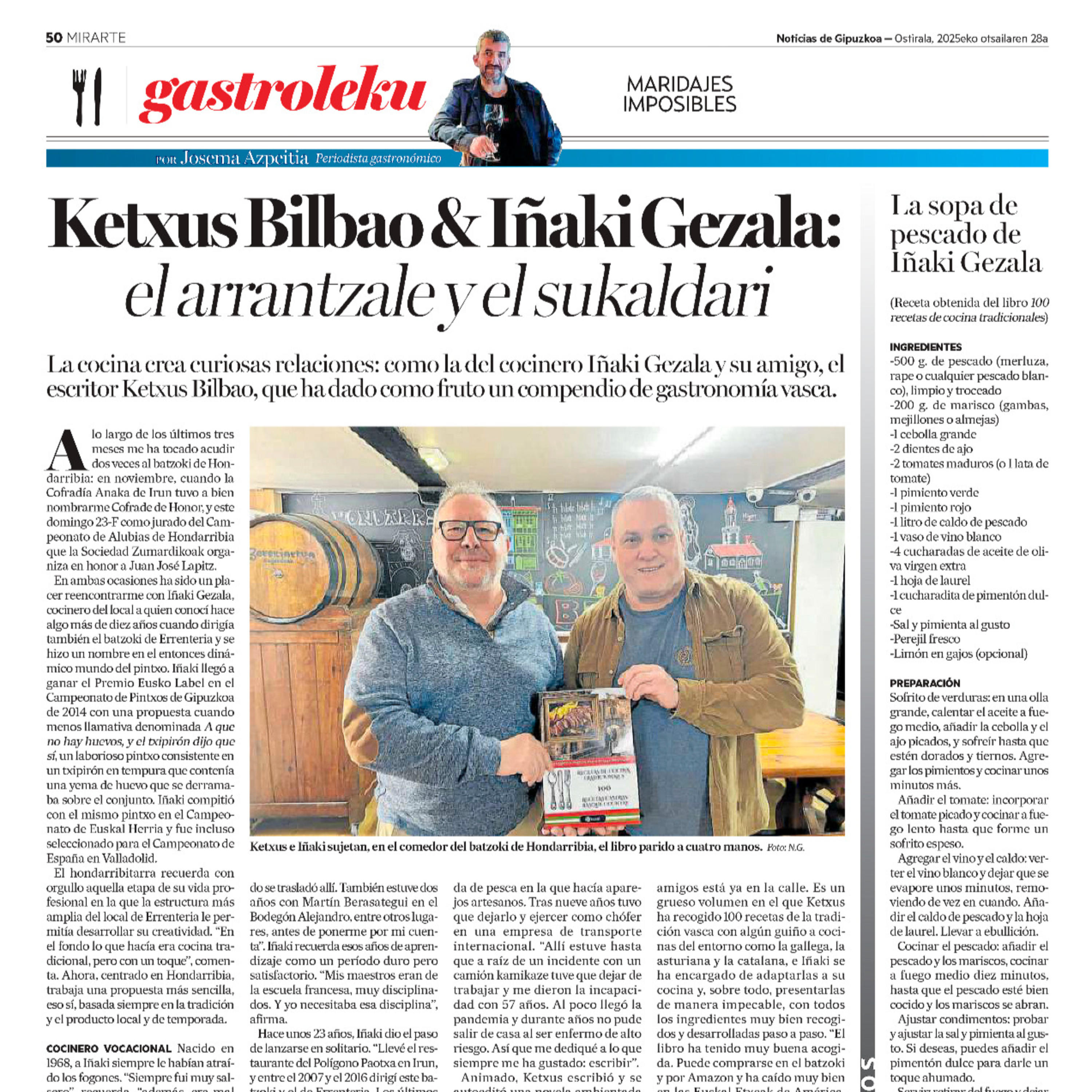 Recetas de cocina tradicionales Basque Country