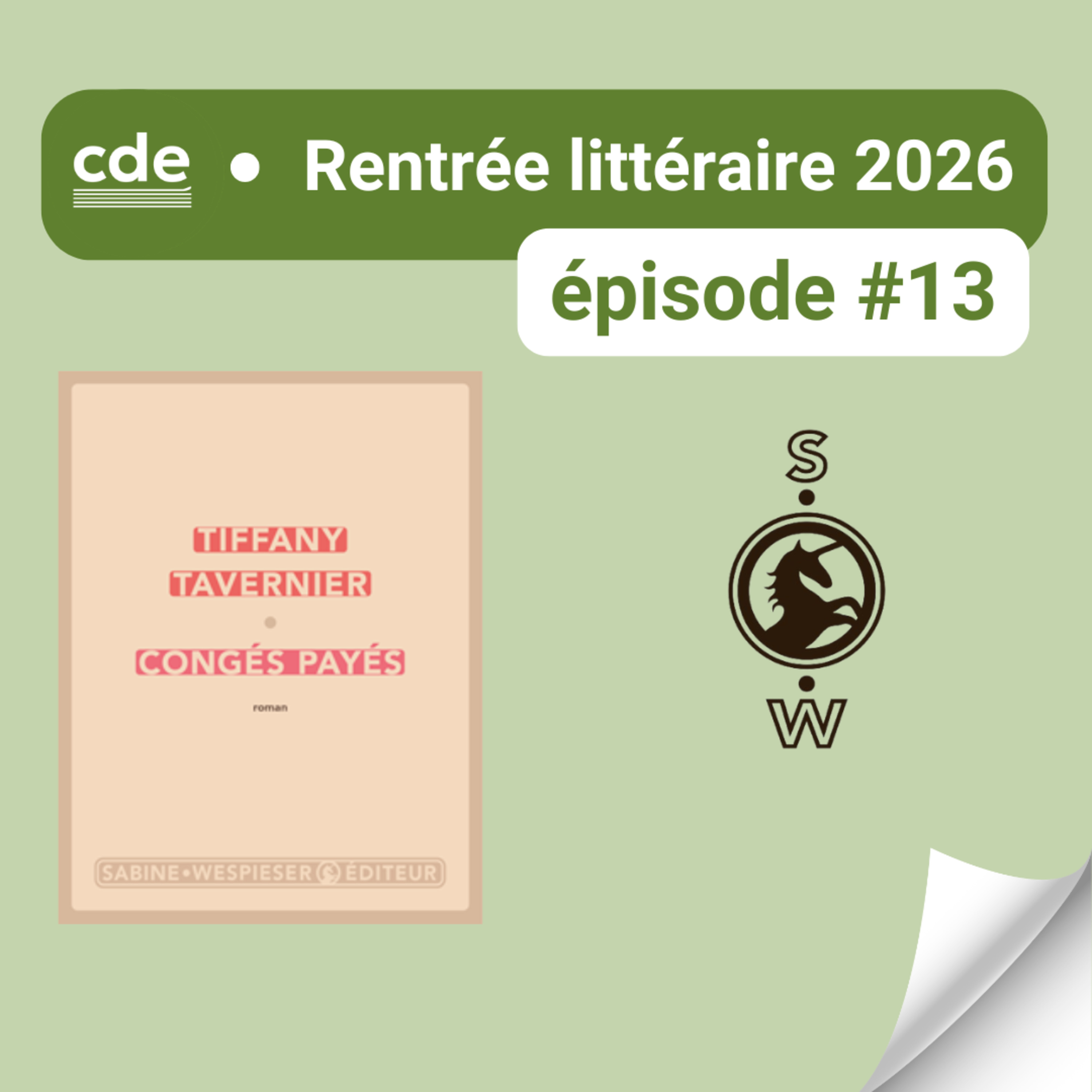 E13 - "Congés payés" de Tiffany Tavernier - SABINE WESPIESER EDITEUR