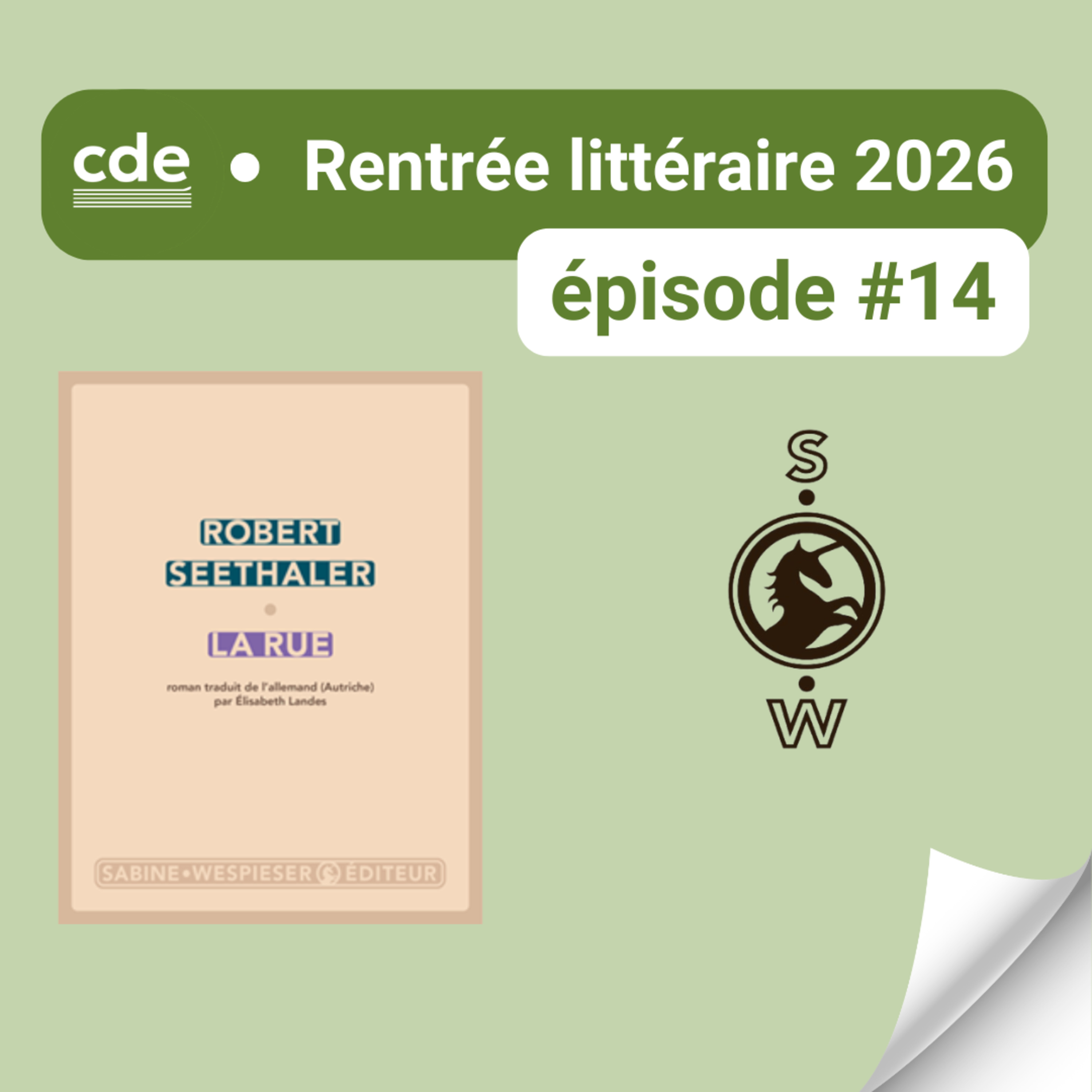 E14 - "La Rue", de Robert Seethaler - SABINE WESPIESER EDITEUR