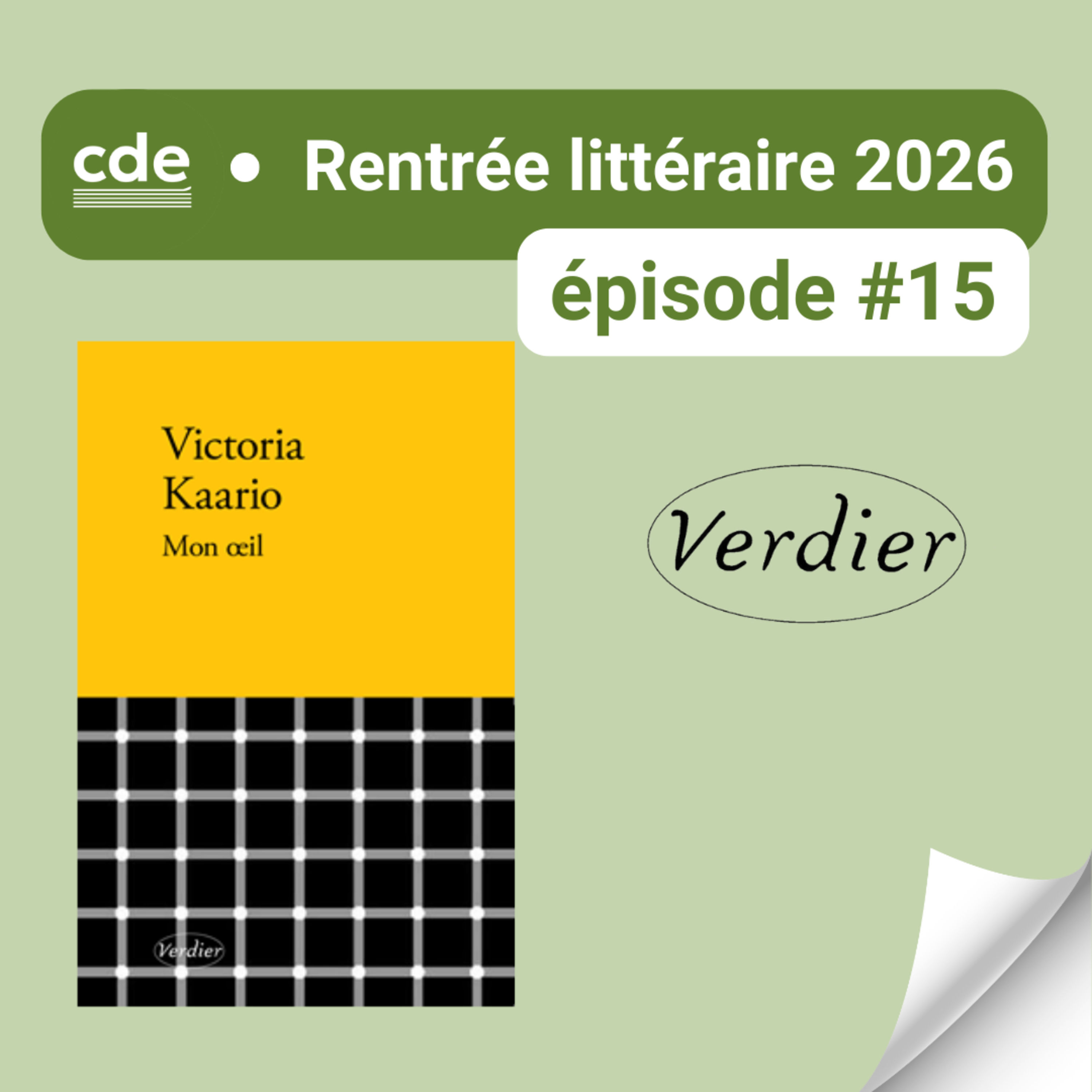 E15 - "Mon oeil" de Victoria Kaario - EDITIONS VERDIER
