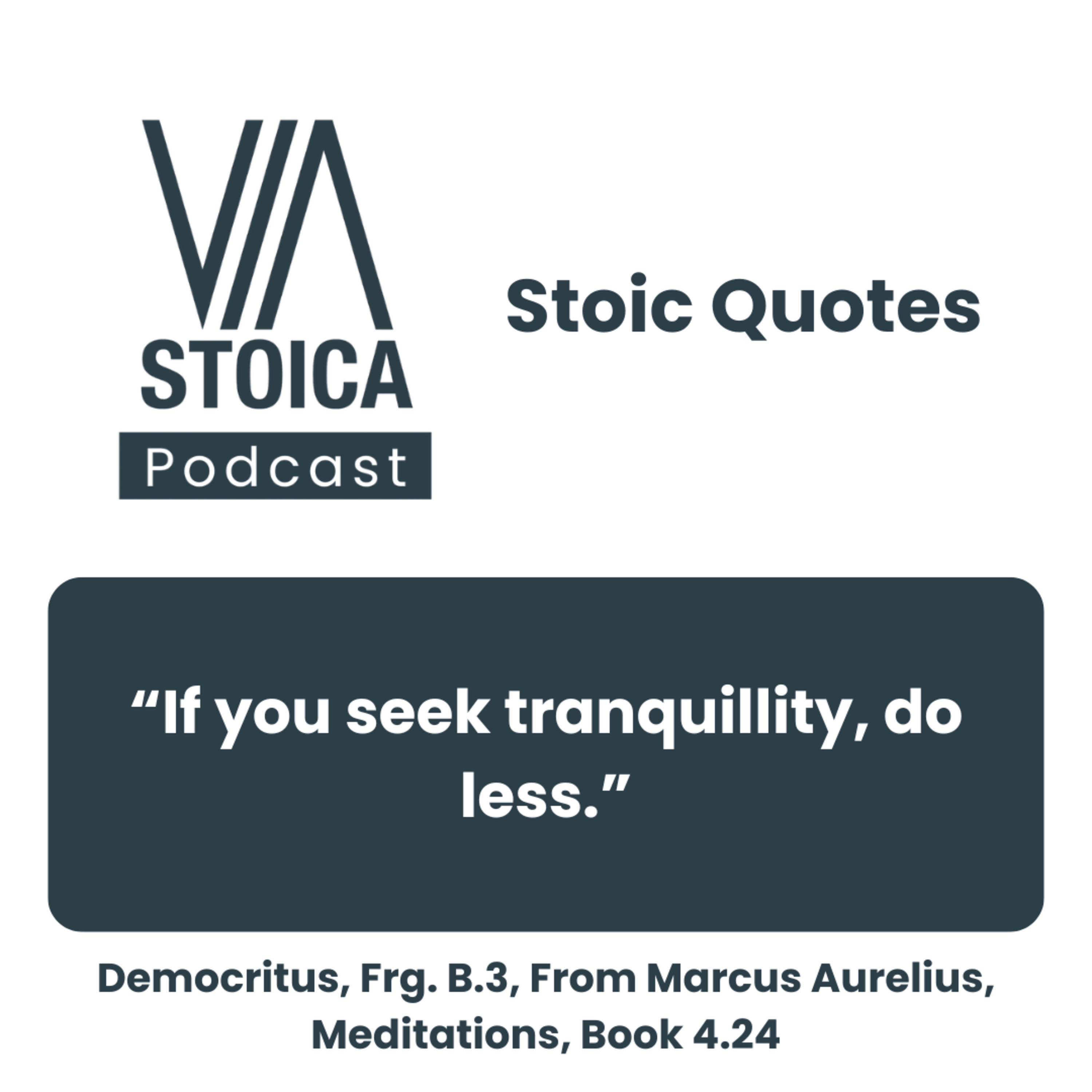 Stoic Quote: If You Seek Tranquility – A Reflection on Doing Less