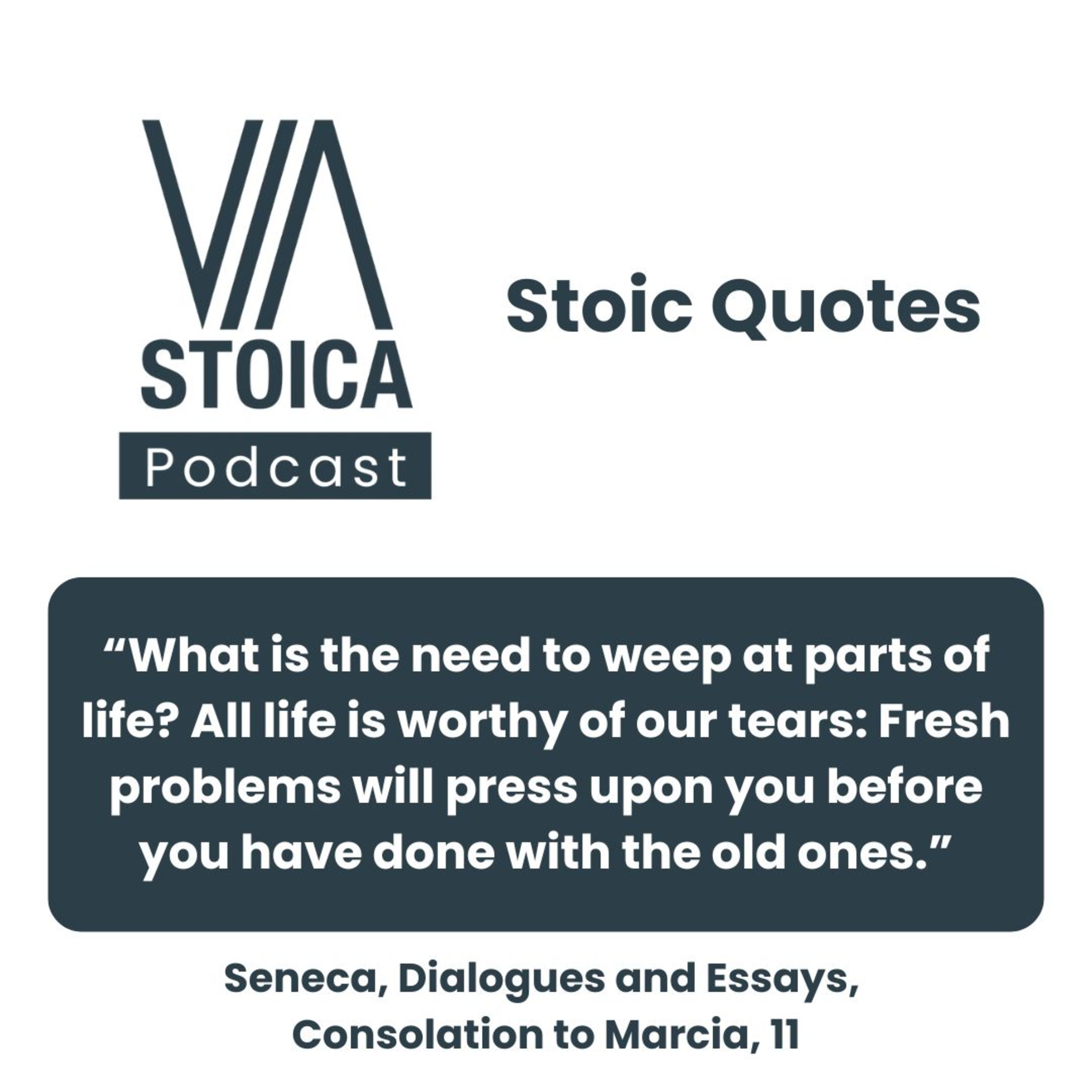 Stoic Quote: What is the need to weep over parts of life? The whole of it calls for tears. episode artwork