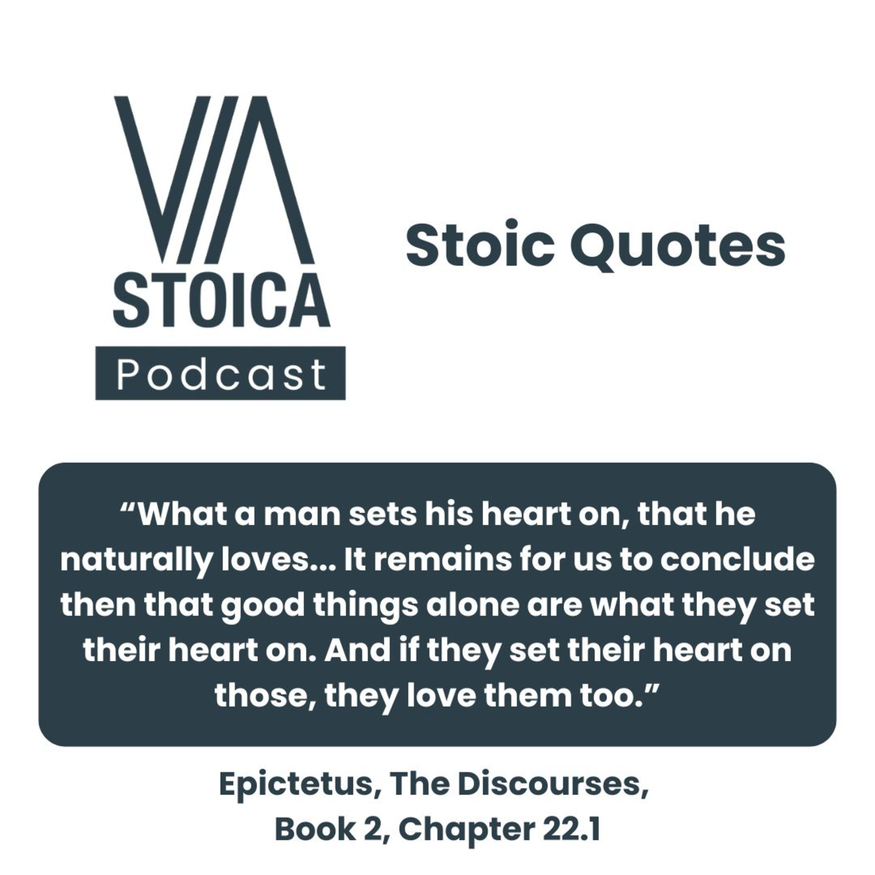 Stoic Quote: What a man sets his heart on, that he naturally loves. episode artwork