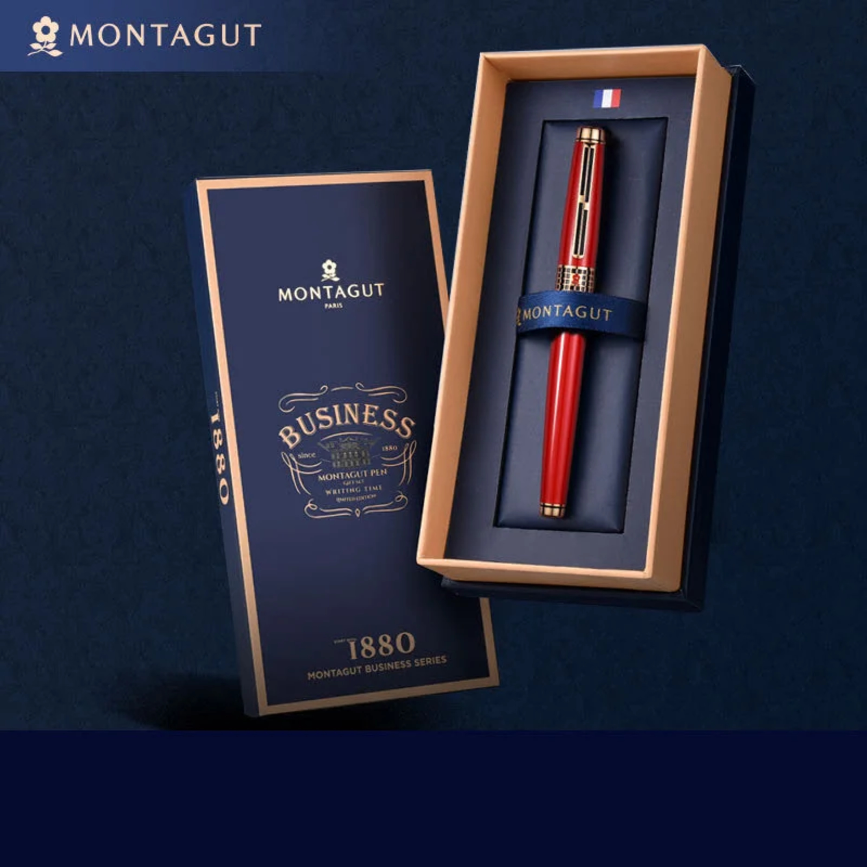 Quà tặng doanh nghiệp - Bút bi ký tên Montagut cao cấp MT210 màu đỏ episode artwork
