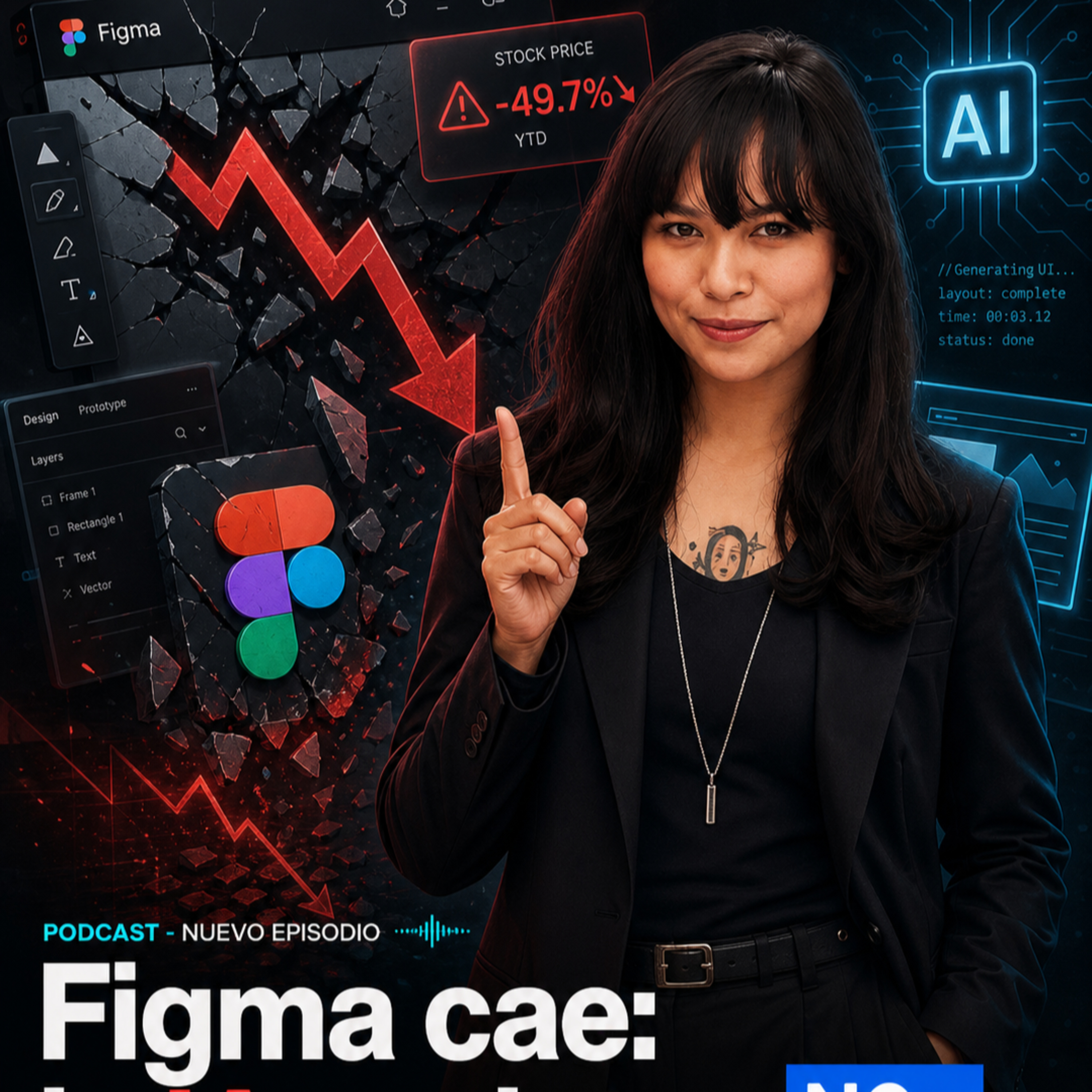 El diseño está en crisis: Figma cae, la IA aprieta y las marcas se confunden | Noticias de Design | Radar Tec NOHO Podcast episode artwork