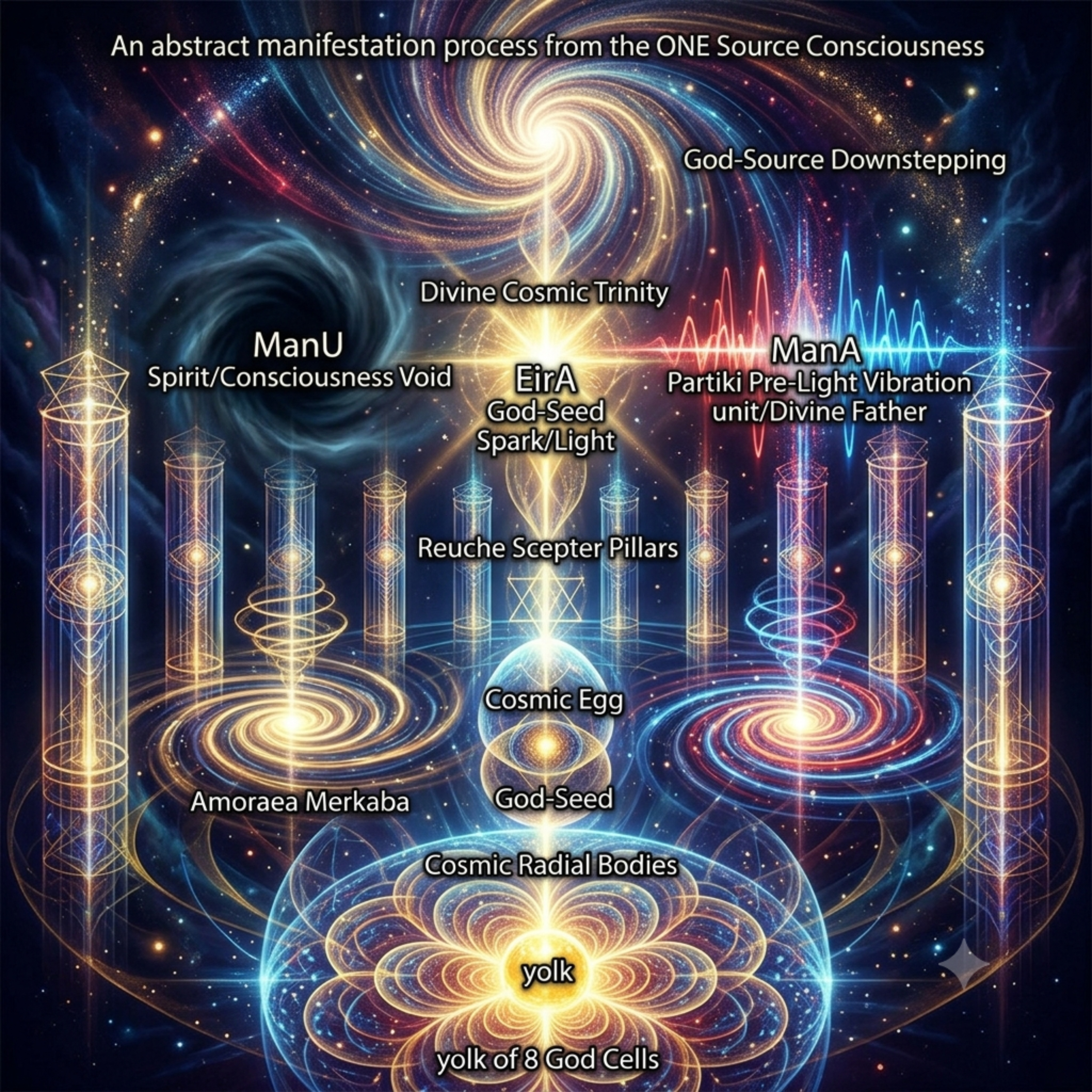 The Cosmic Creation Process: From God-Source to Manifestation