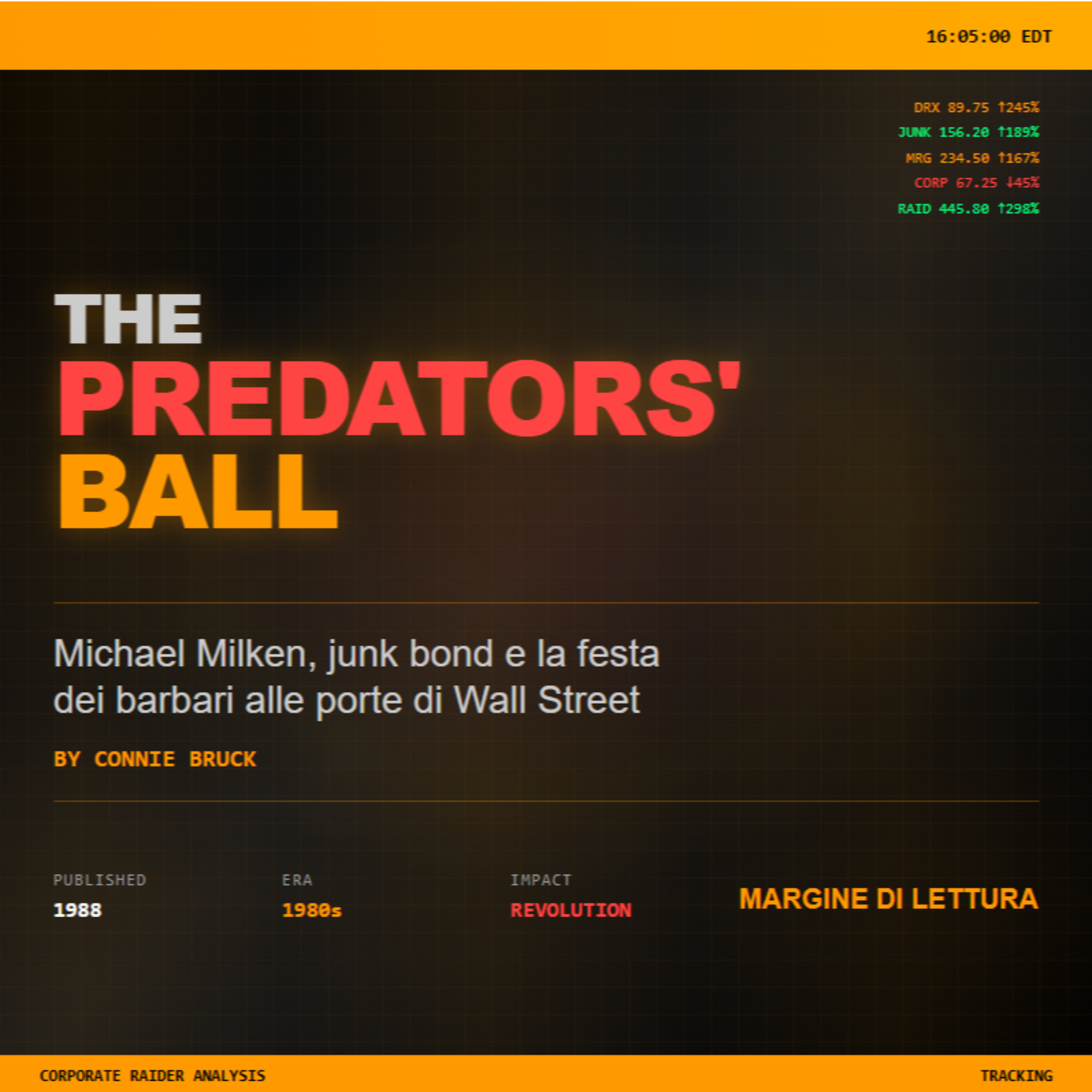 The Predators' Ball - Michael Milken, junk bond e la festa dei barbari alle porte di Wall Street I Margine di Lettura episode artwork