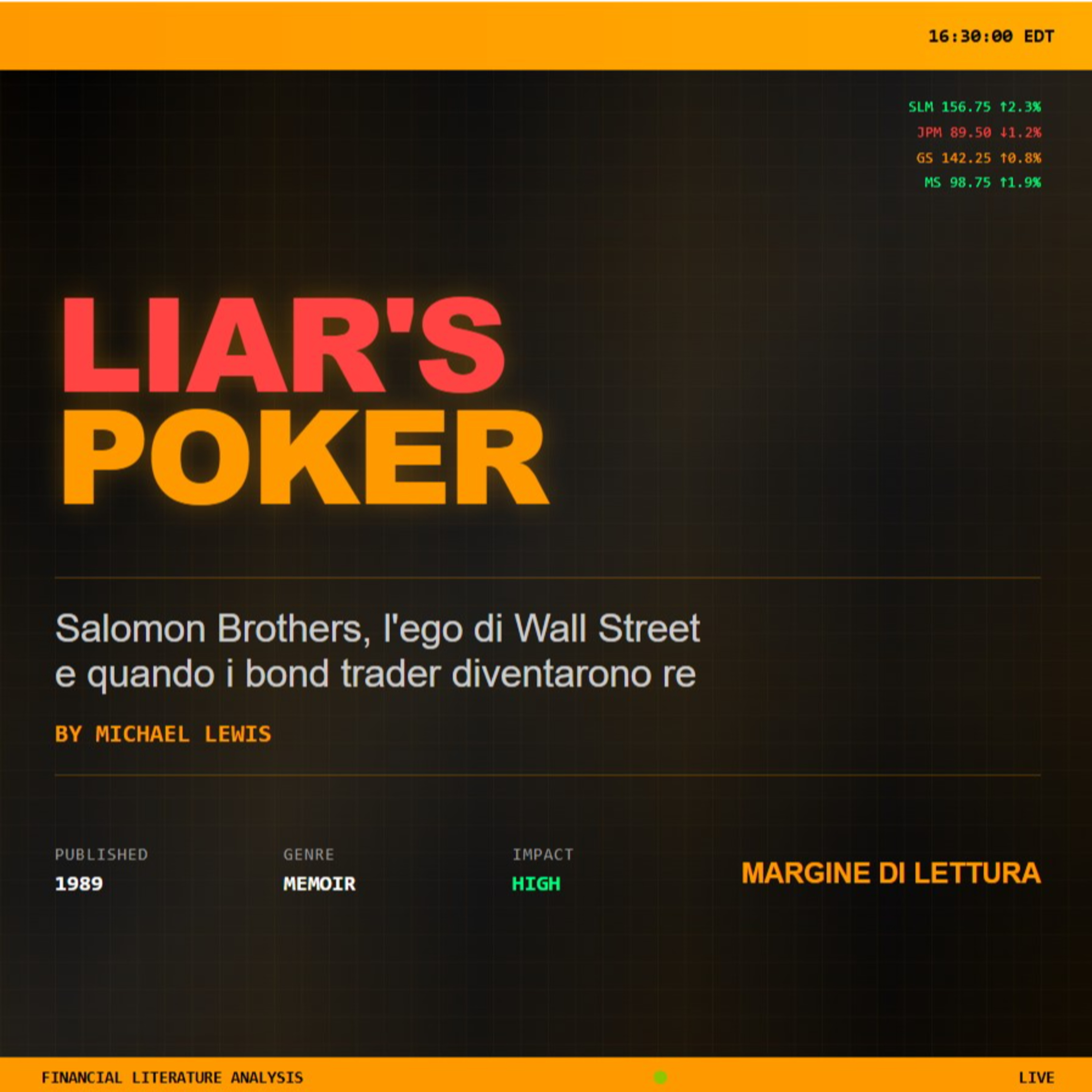 Liar's Poker - Salomon Brothers, l'ego di Wall Street e quando i bond trader diventarono re | Margine di Lettura episode artwork
