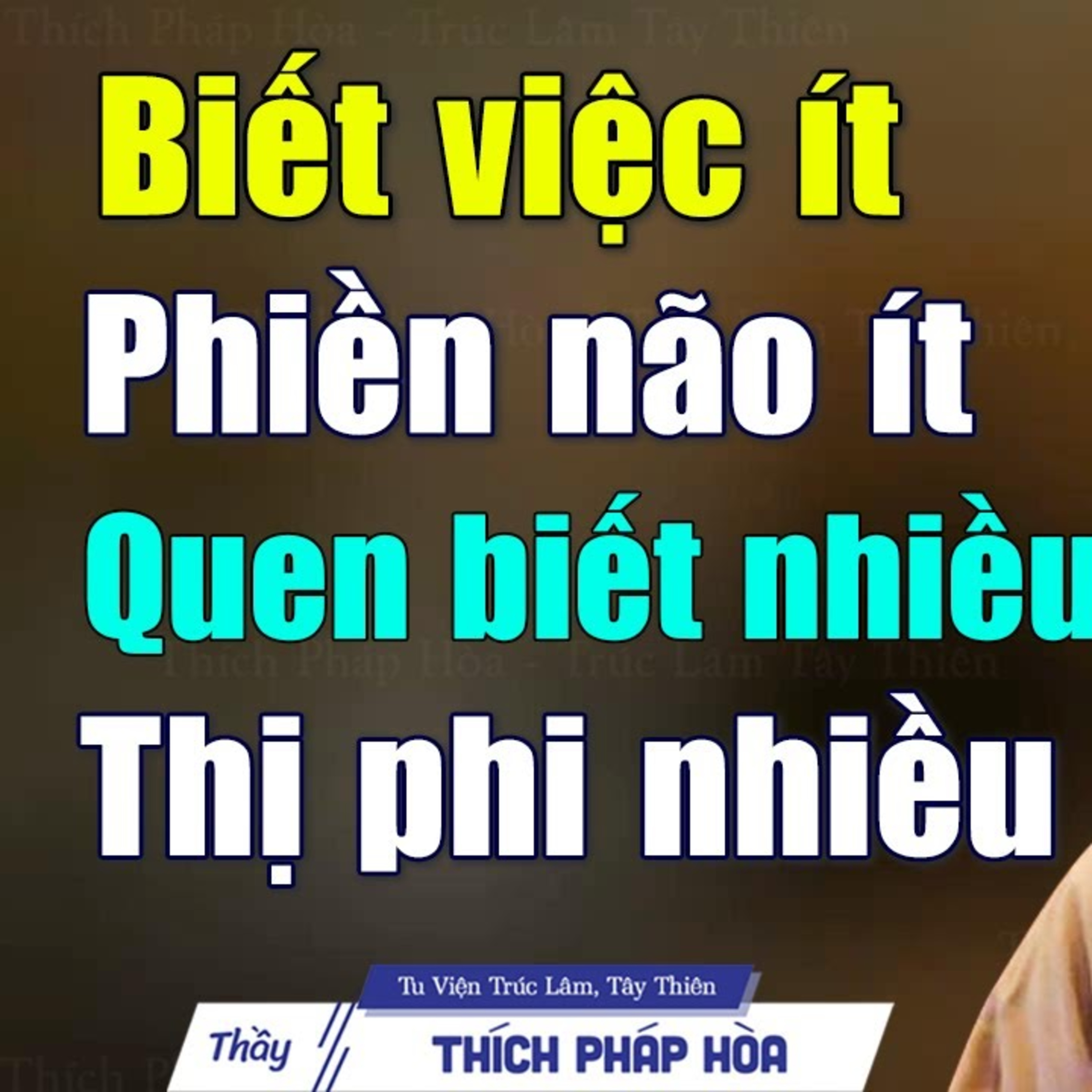 Biết việc ít phiền não ít, quen biết rộng rãi thị phi nhiều - Thầy Thích Pháp Hòa