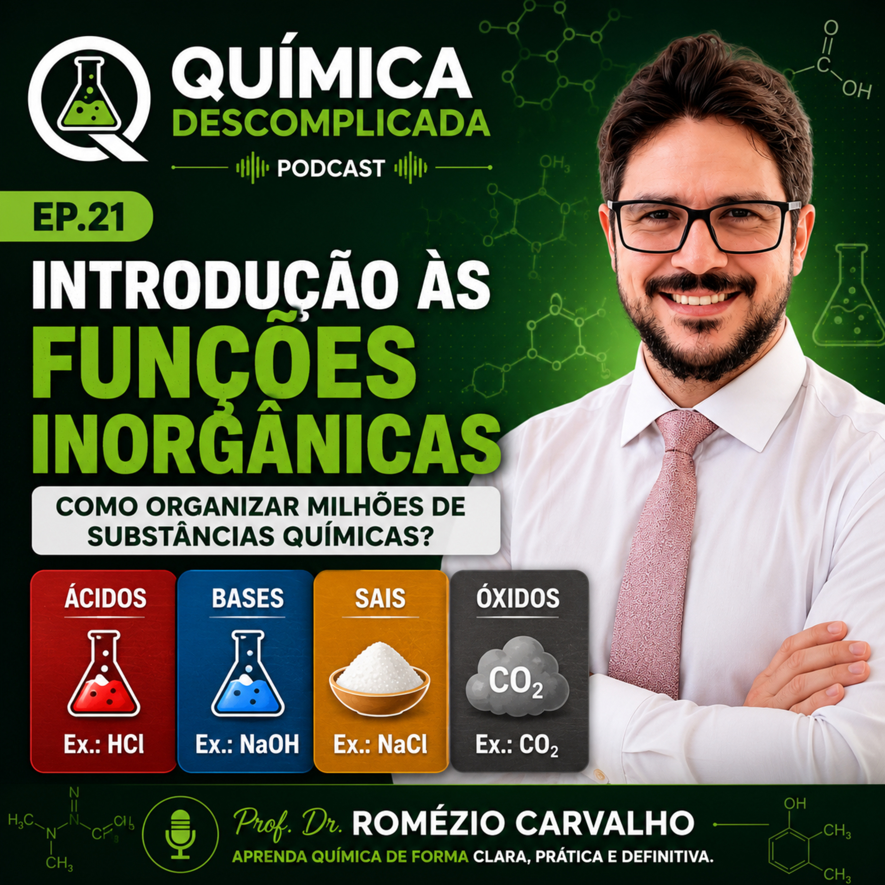 🎙️EP-21 QG-21 Funções inorgânicas: como organizar milhões de substâncias químicas? episode artwork