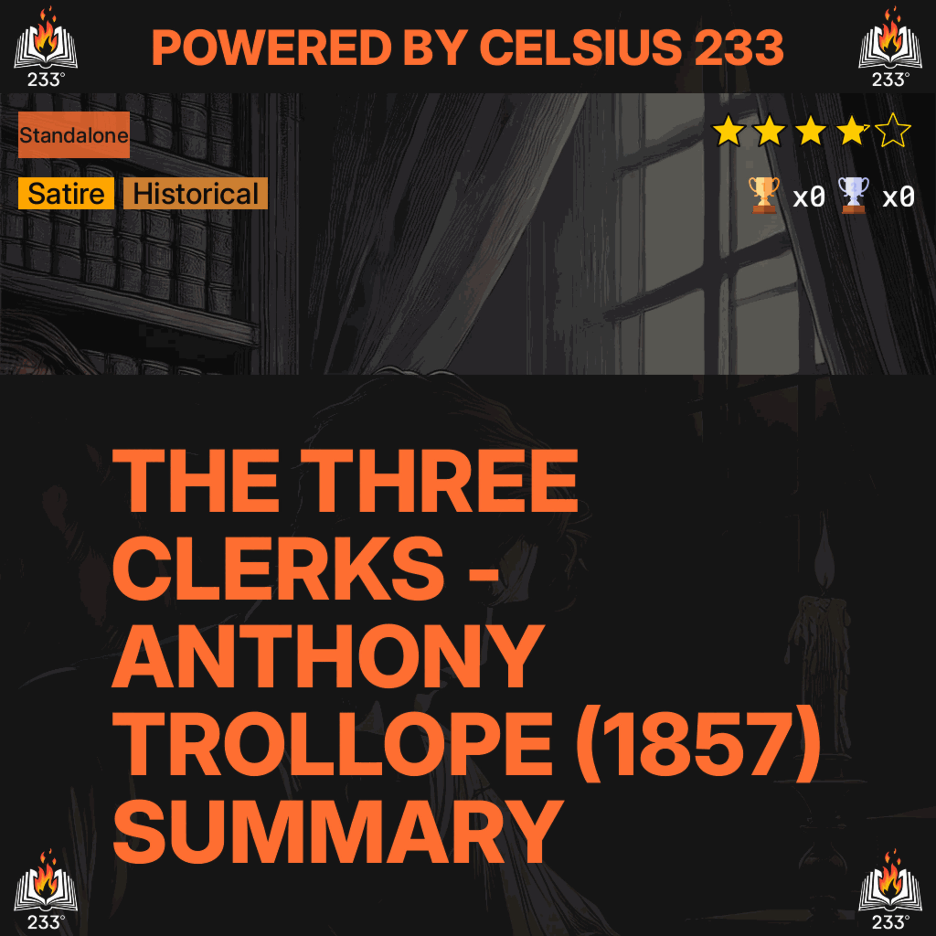 The Three Clerks - Anthony Trollope (1857) Summary - 3.83 ⭐️