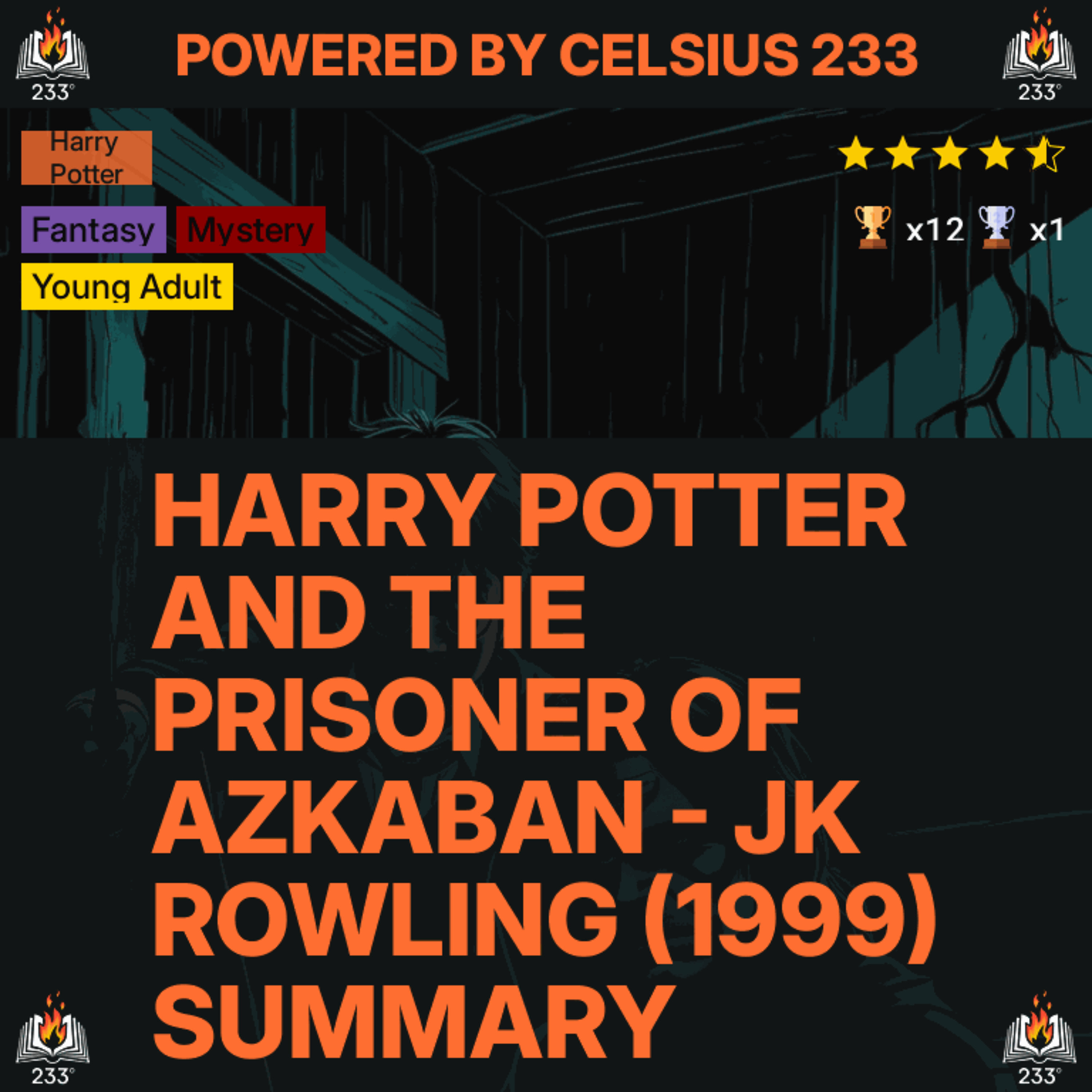 Harry Potter and the Prisoner of Azkaban - JK Rowling (1999) Summary (Harry Potter - 3) - 4.58 ⭐️