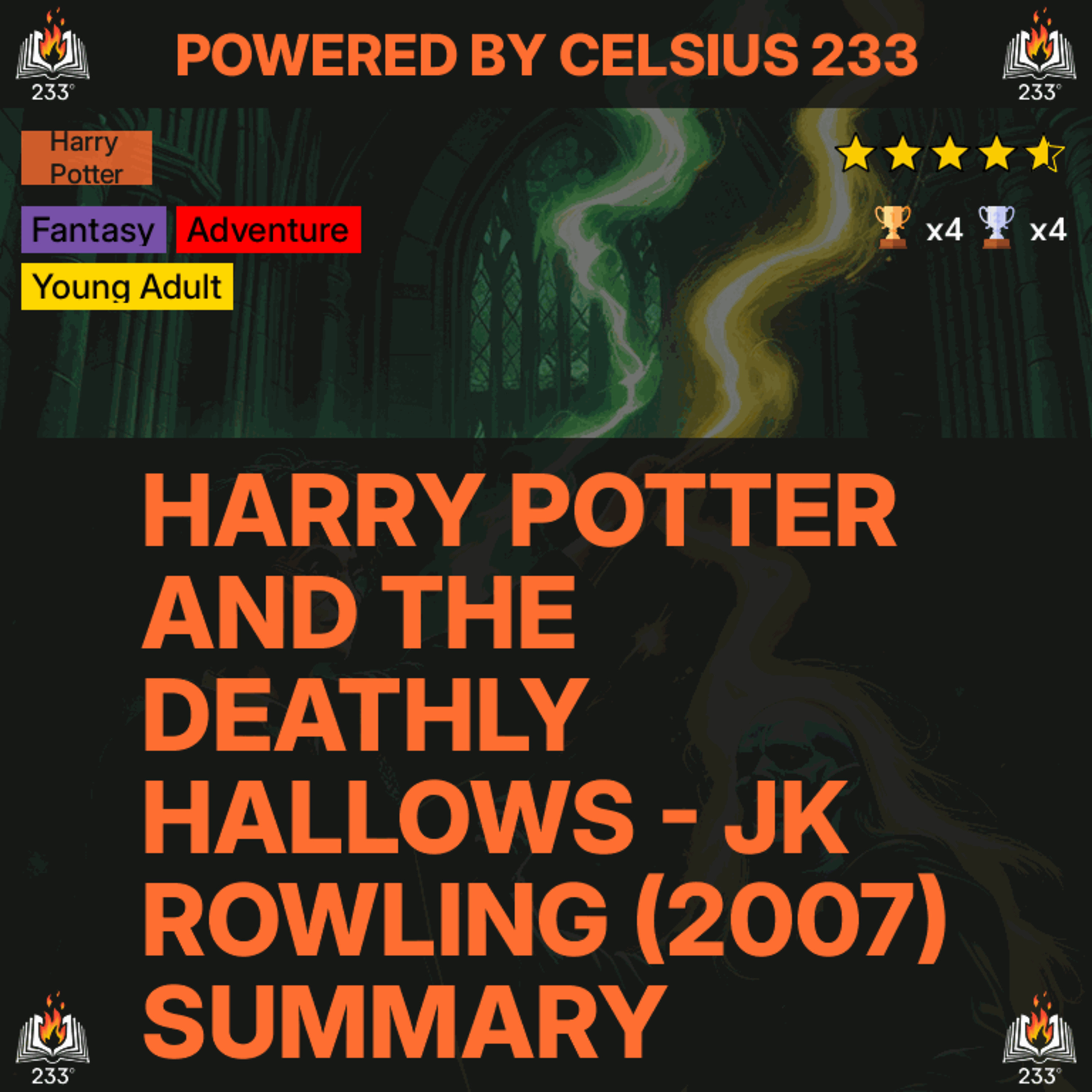 Harry Potter and the Deathly Hallows - JK Rowling (2007) Summary (Harry Potter - 7) - 4.62 ⭐️