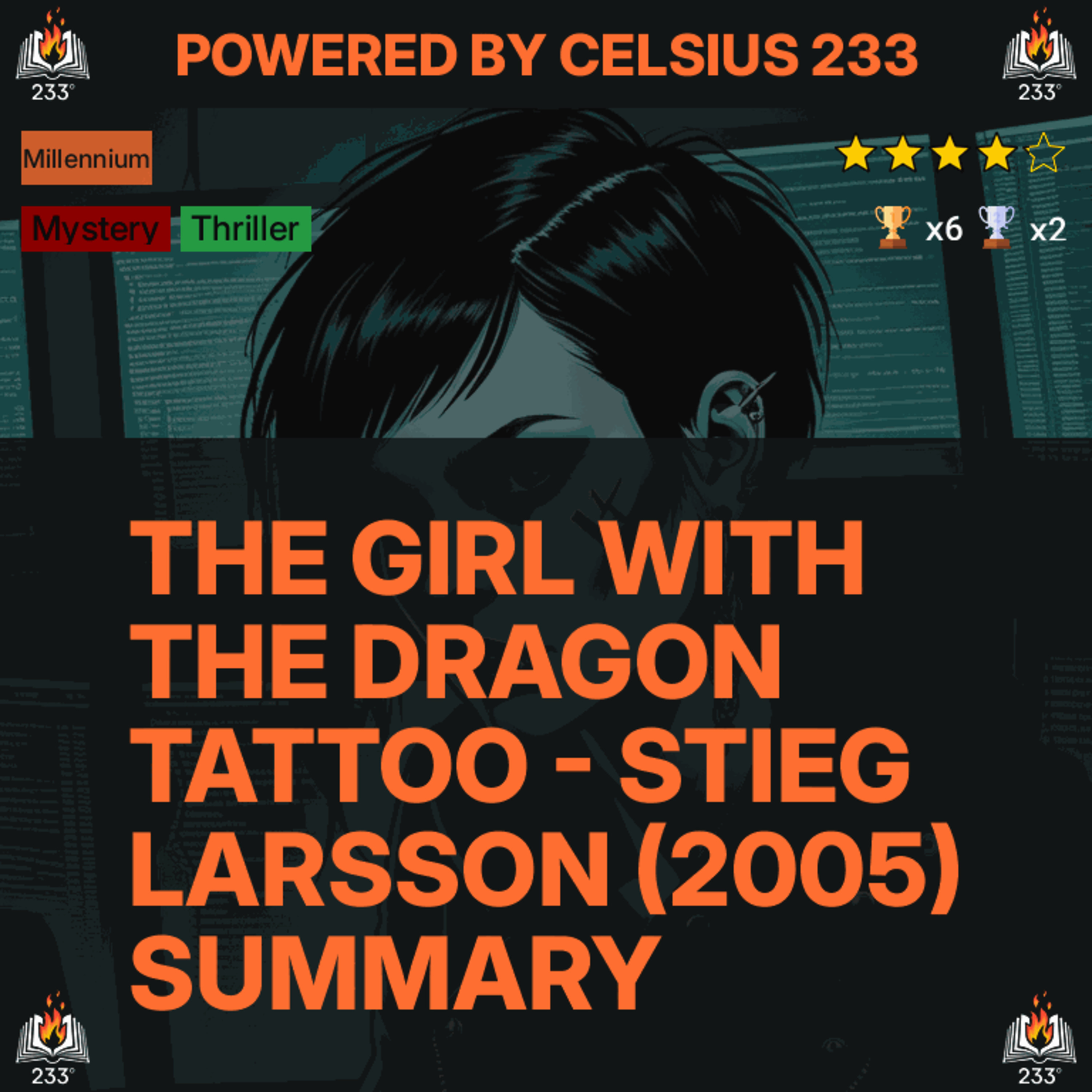 The Girl with the Dragon Tattoo - Stieg Larsson (2005) Summary (Millennium - 1) - 4.17 ⭐️