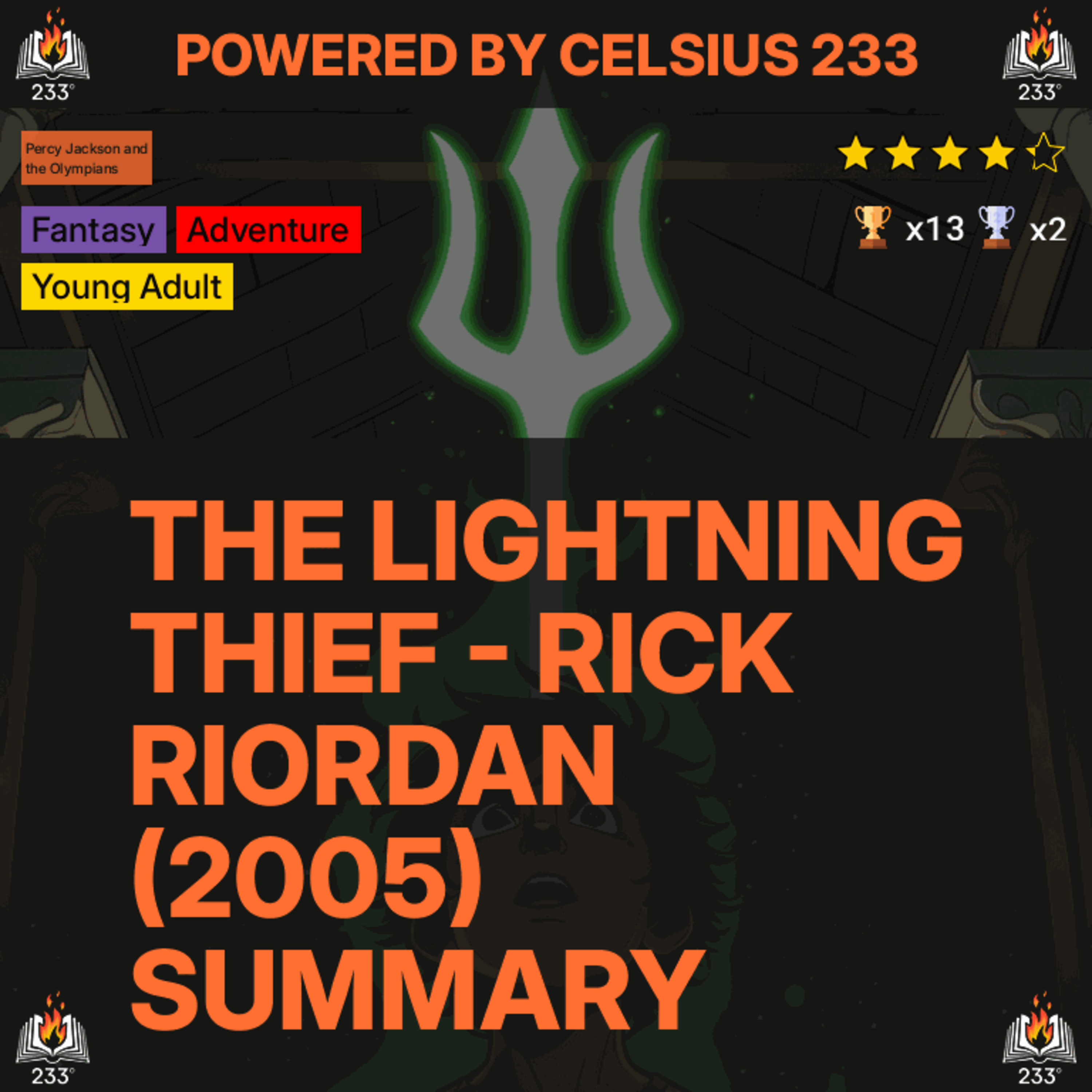 The Lightning Thief - Rick Riordan (2005) Summary (Percy Jackson and the Olympians - 1) - 4.31 ⭐️
