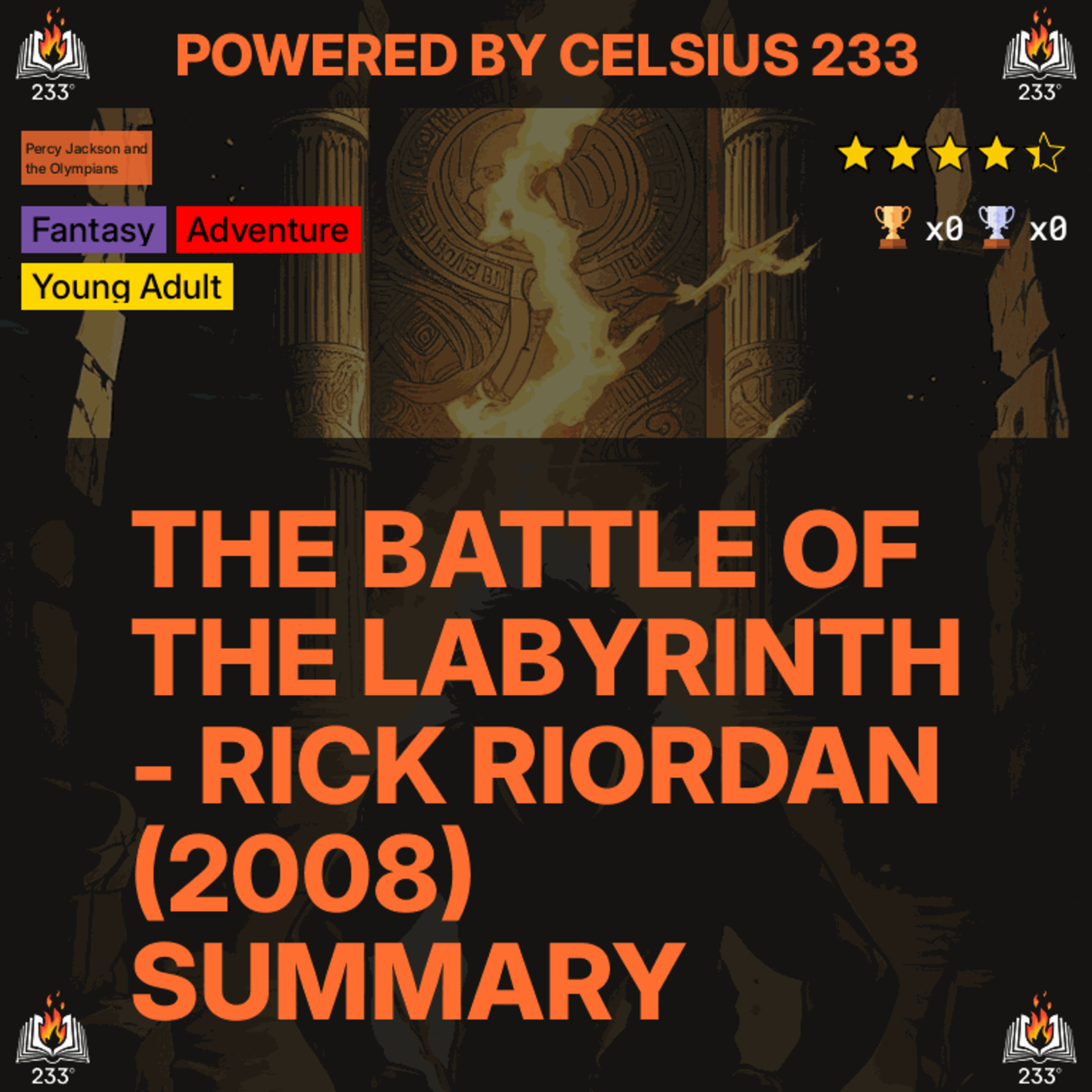 The Battle of the Labyrinth - Rick Riordan (2008) Summary (Percy Jackson and the Olympians - 4) - 4.42 ⭐️