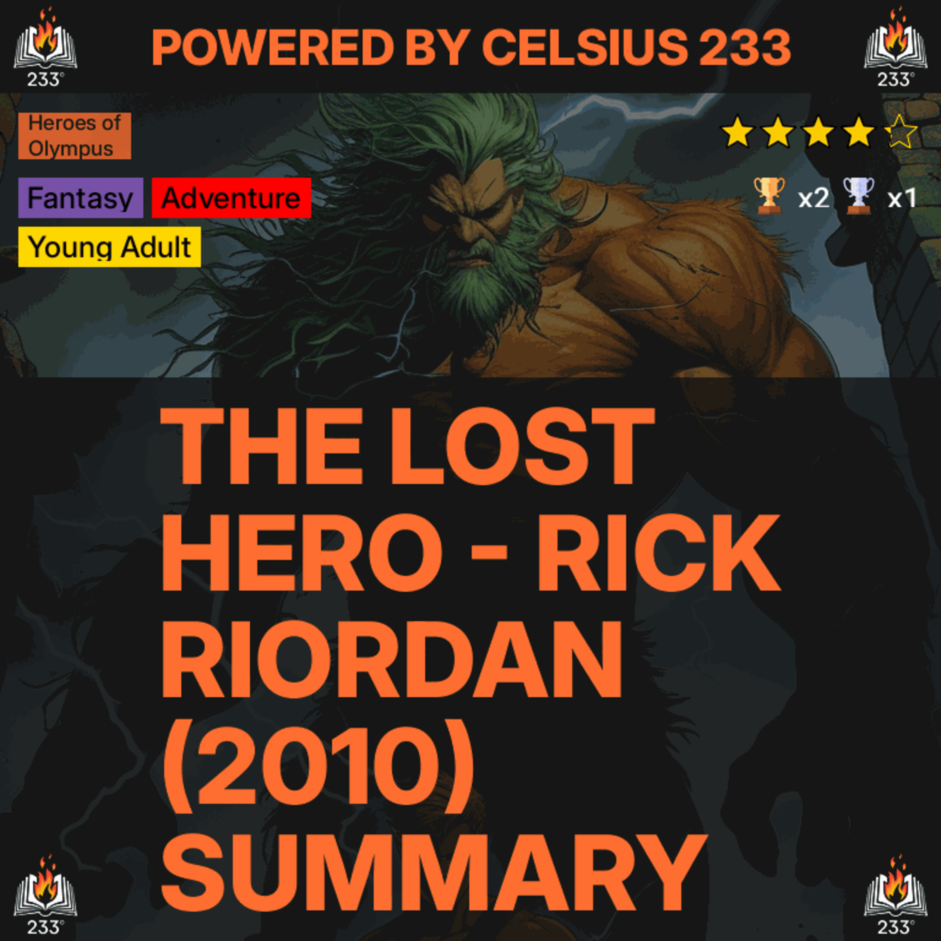 The Lost Hero - Rick Riordan (2010) Summary (Heroes of Olympus - 1) - 4.3 ⭐️