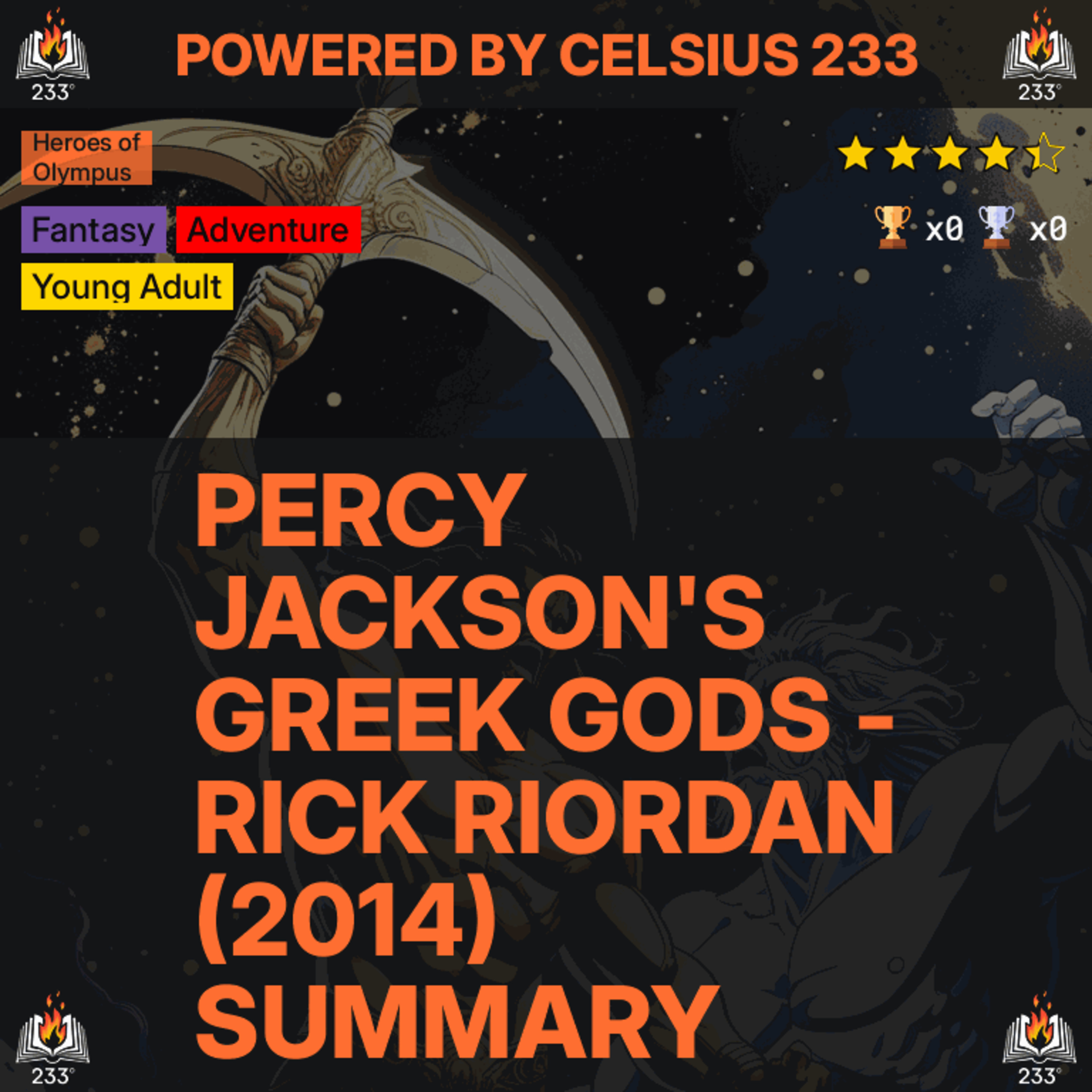 Percy Jackson's Greek Gods - Rick Riordan (2014) Summary (Heroes of Olympus - 4.5) - 4.43 ⭐️