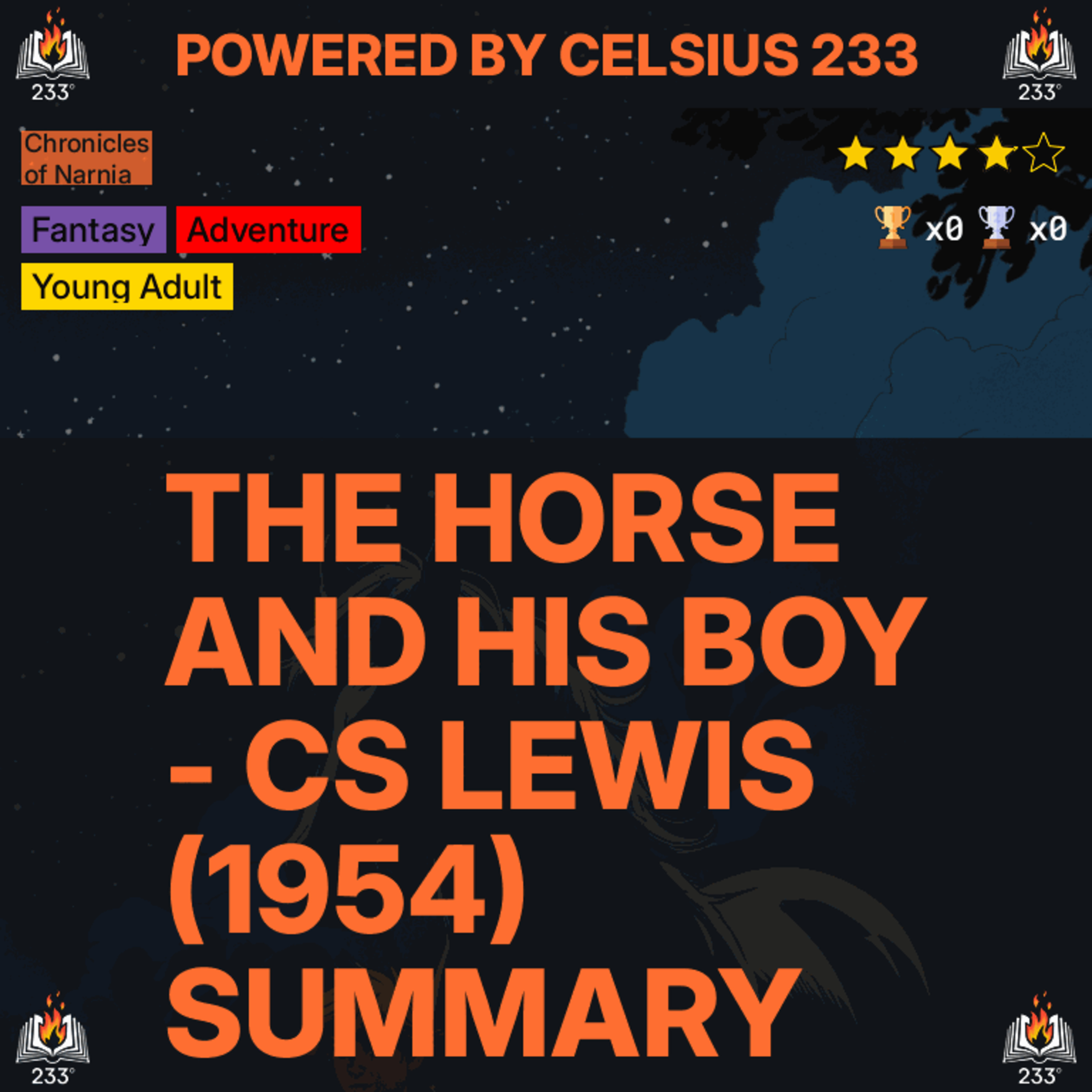 The Horse and His Boy - CS Lewis (1954) Summary (Chronicles of Narnia - 5) - 3.91 ⭐️