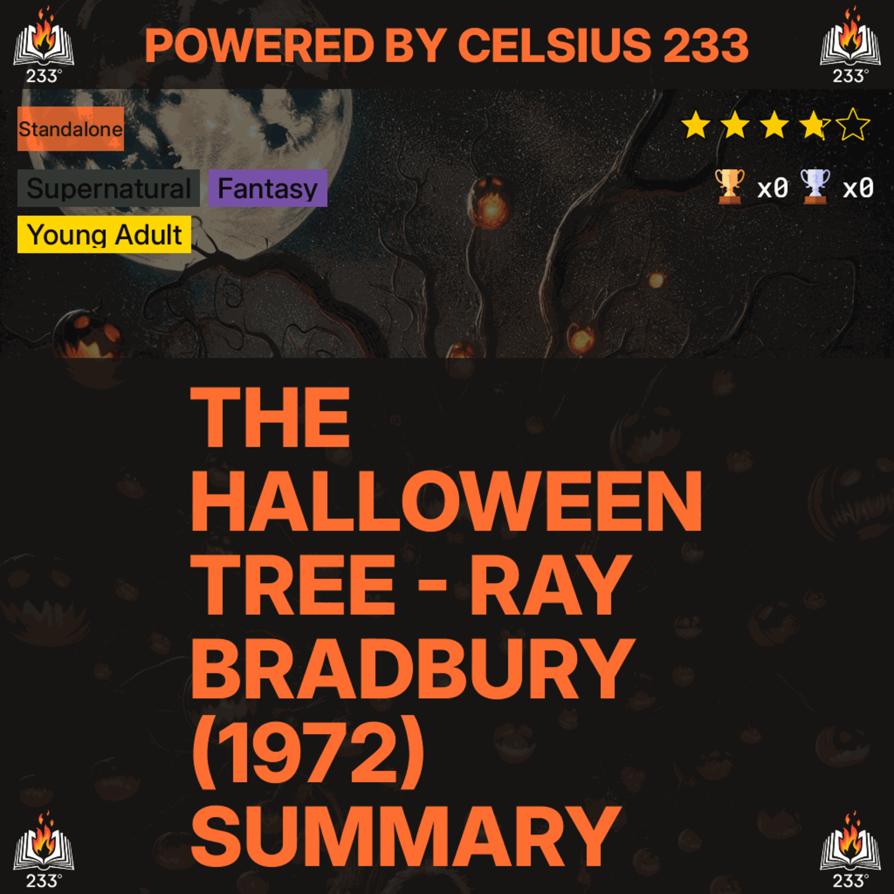 The Halloween Tree - Ray Bradbury (1972) Summary - 3.77 ⭐️