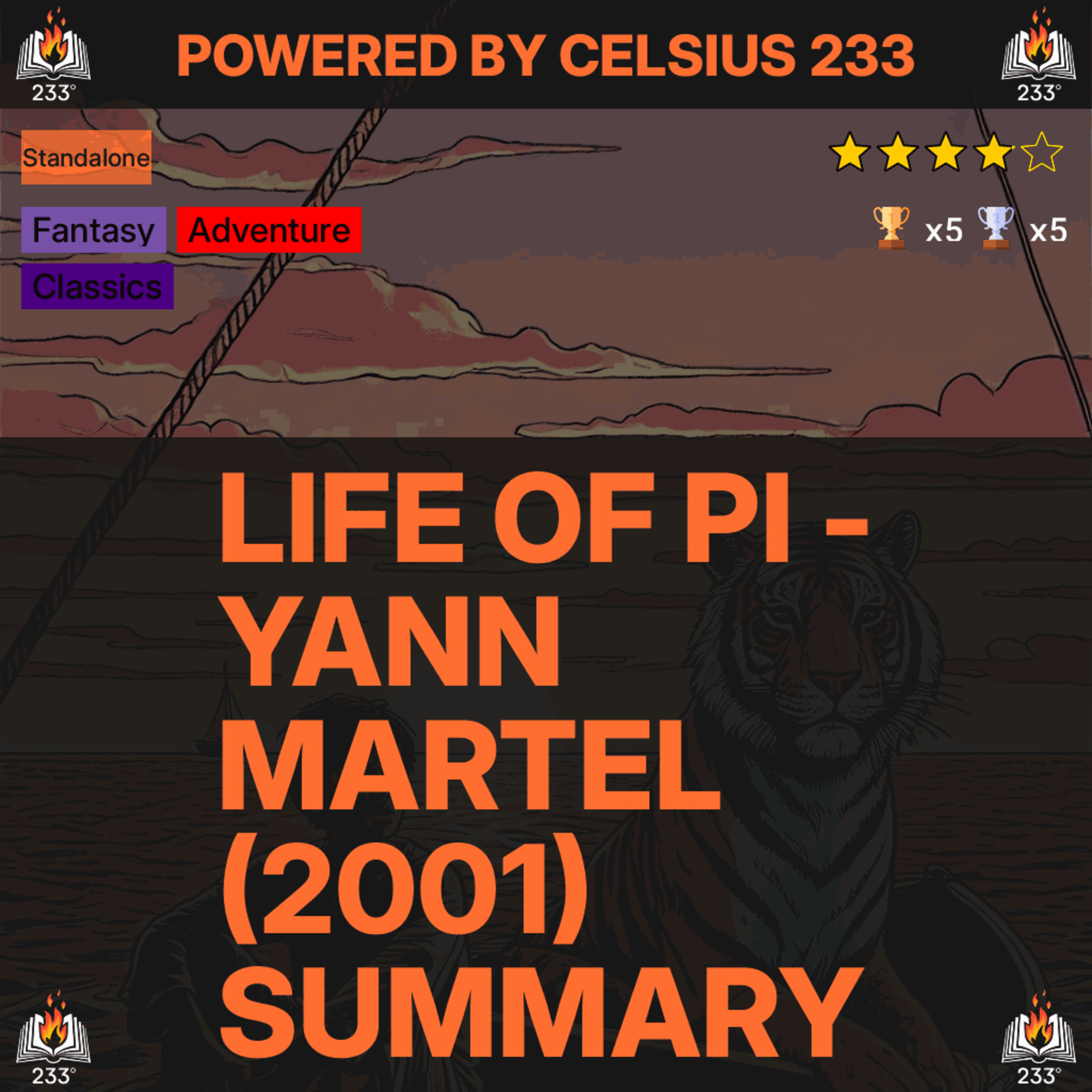 Life of Pi - Yann Martel (2001) Summary - 3.94 ⭐️