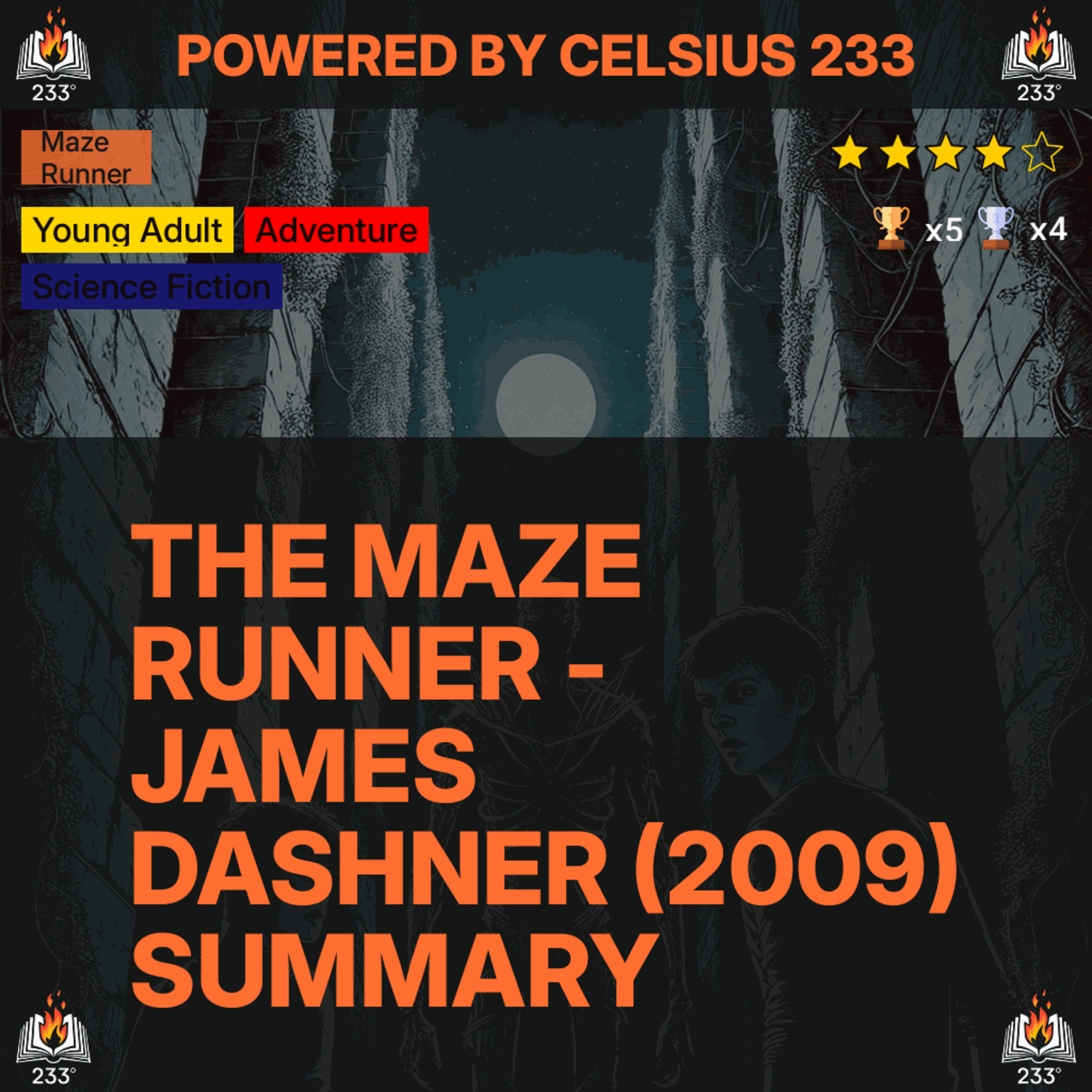 The Maze Runner - James Dashner (2009) Summary (Maze Runner - 1) - 4.05 ⭐️