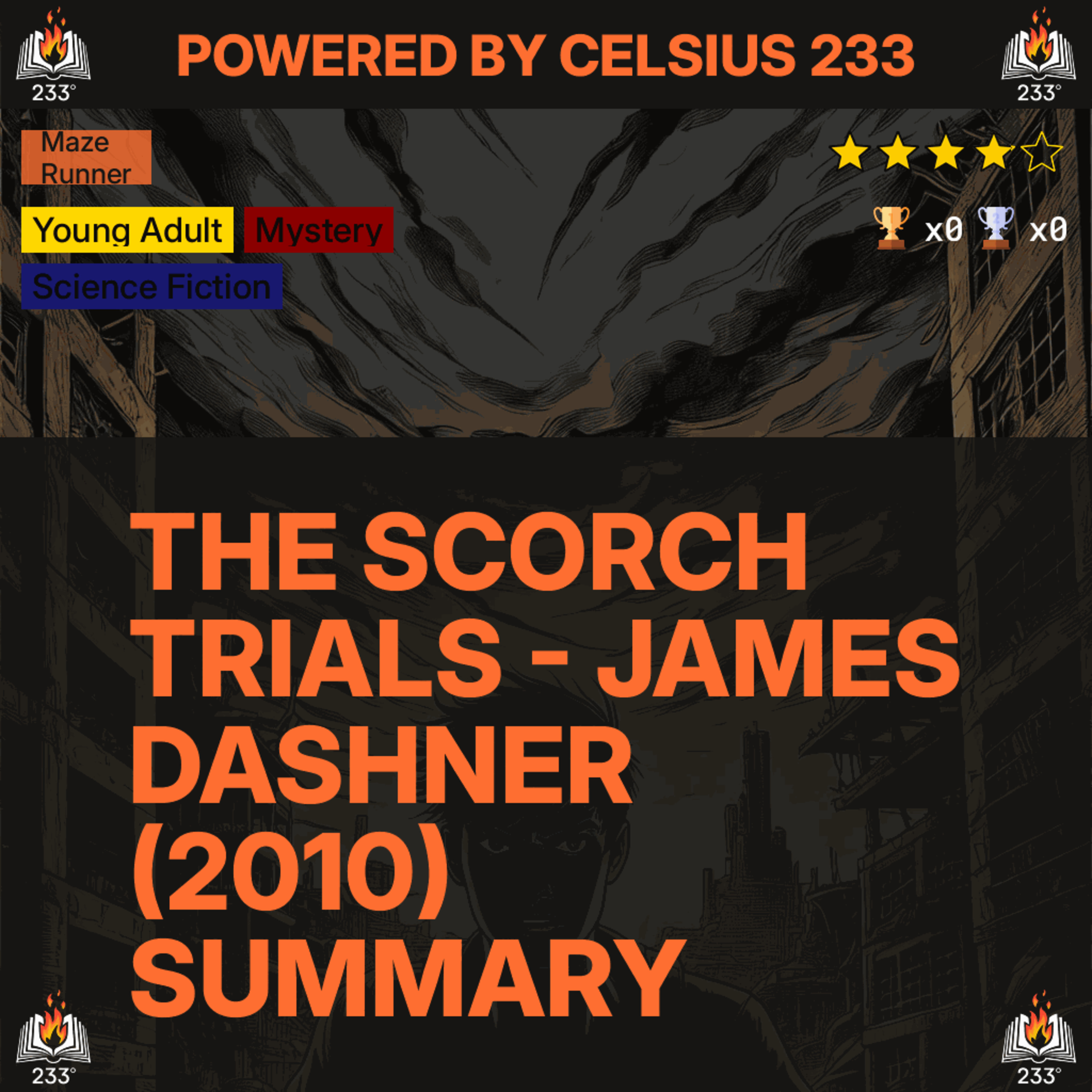 The Scorch Trials - James Dashner (2010) Summary (Maze Runner - 2) - 3.9 ⭐️