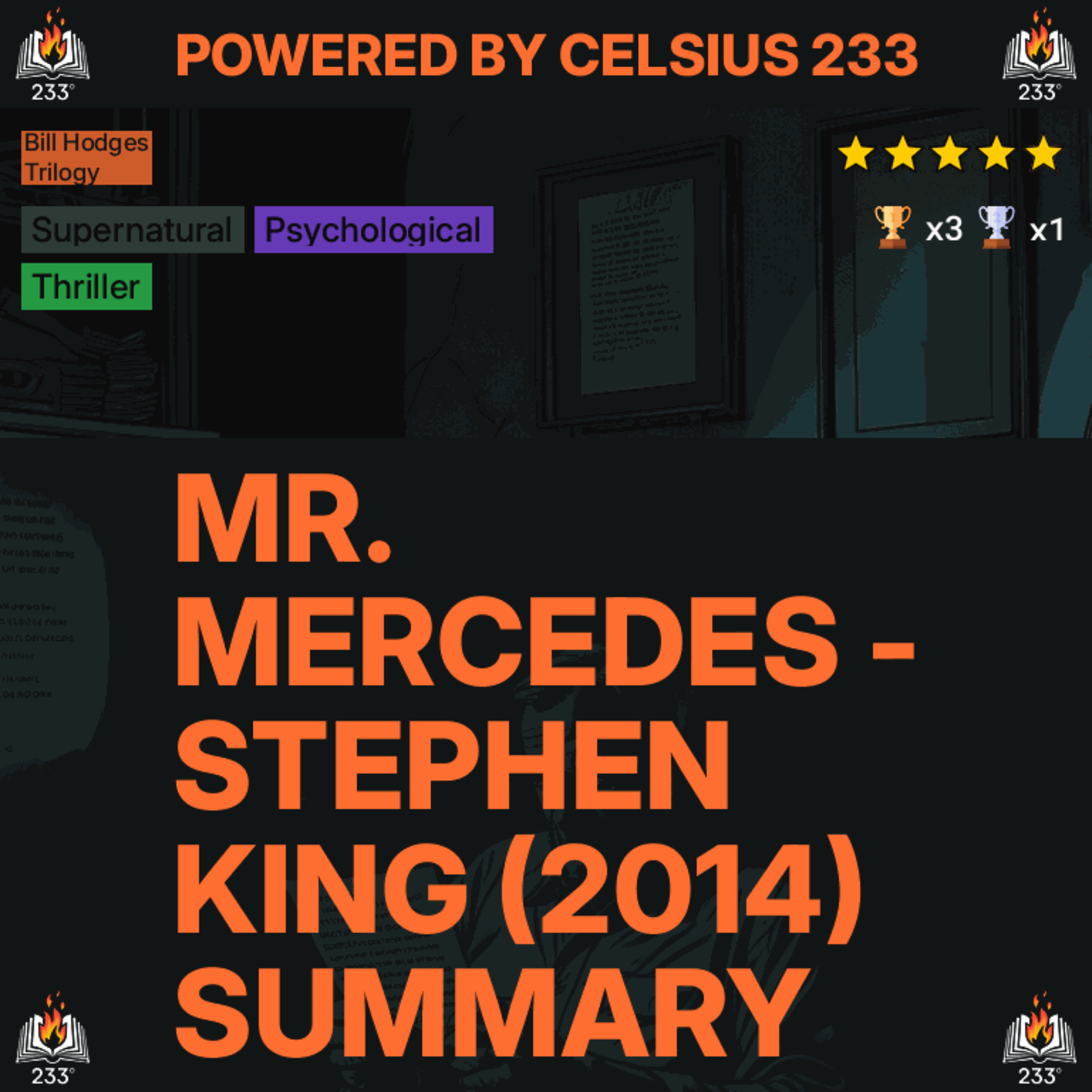 Mr. Mercedes - Stephen King (2014) Summary (Bill Hodges Trilogy - 1) - 4.03 ⭐️
