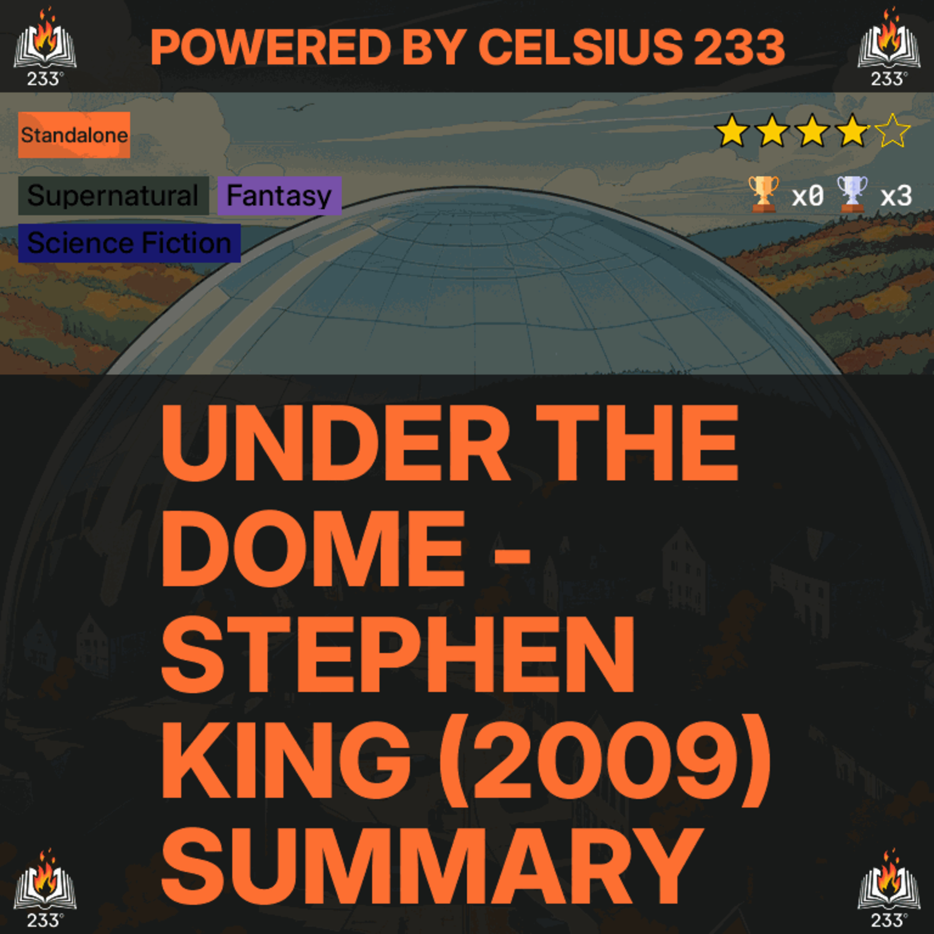 Under the Dome - Stephen King (2009) Summary - 3.93 ⭐️