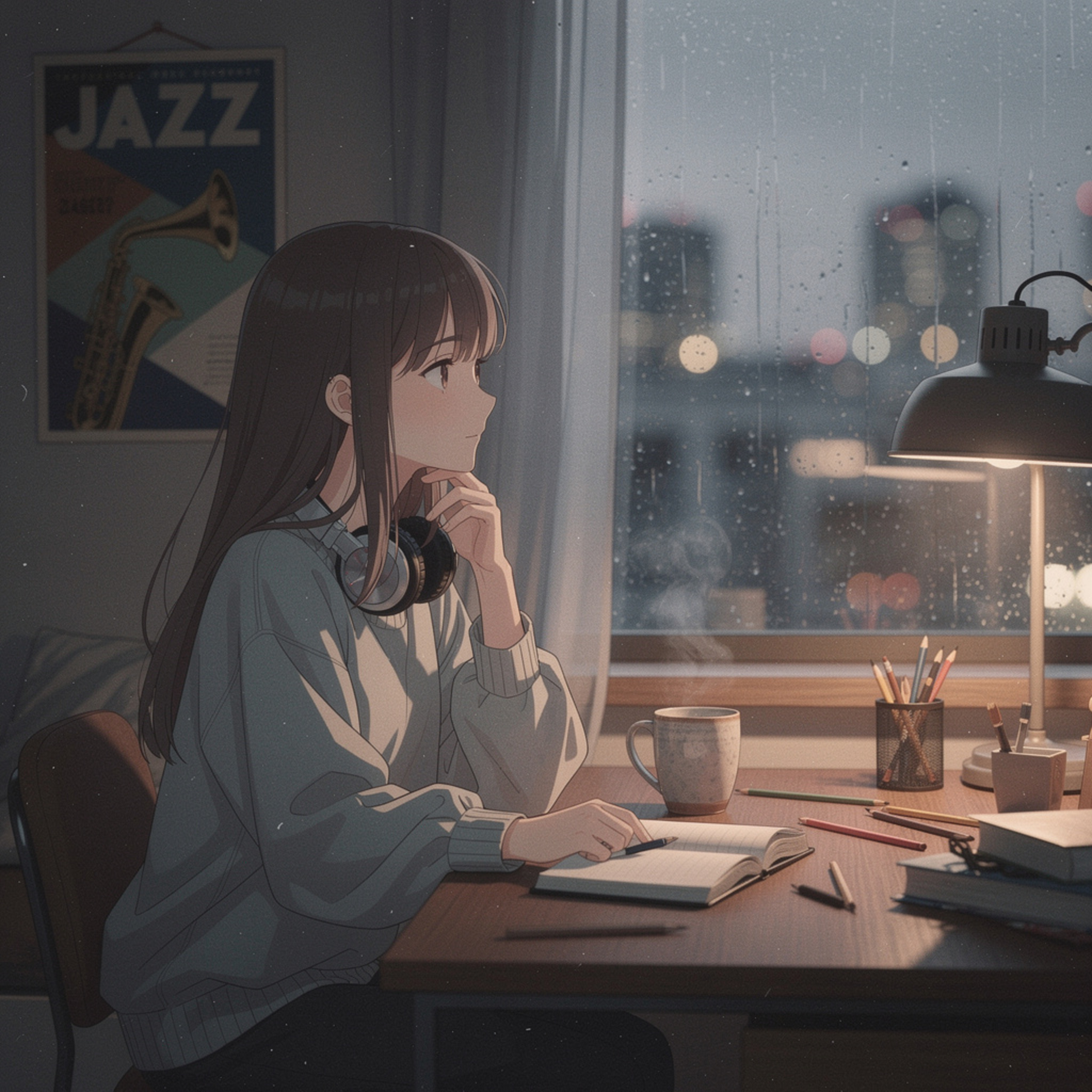 Lo-Fi Rainy Jazz – 1 Hour of Chill Café Vibes