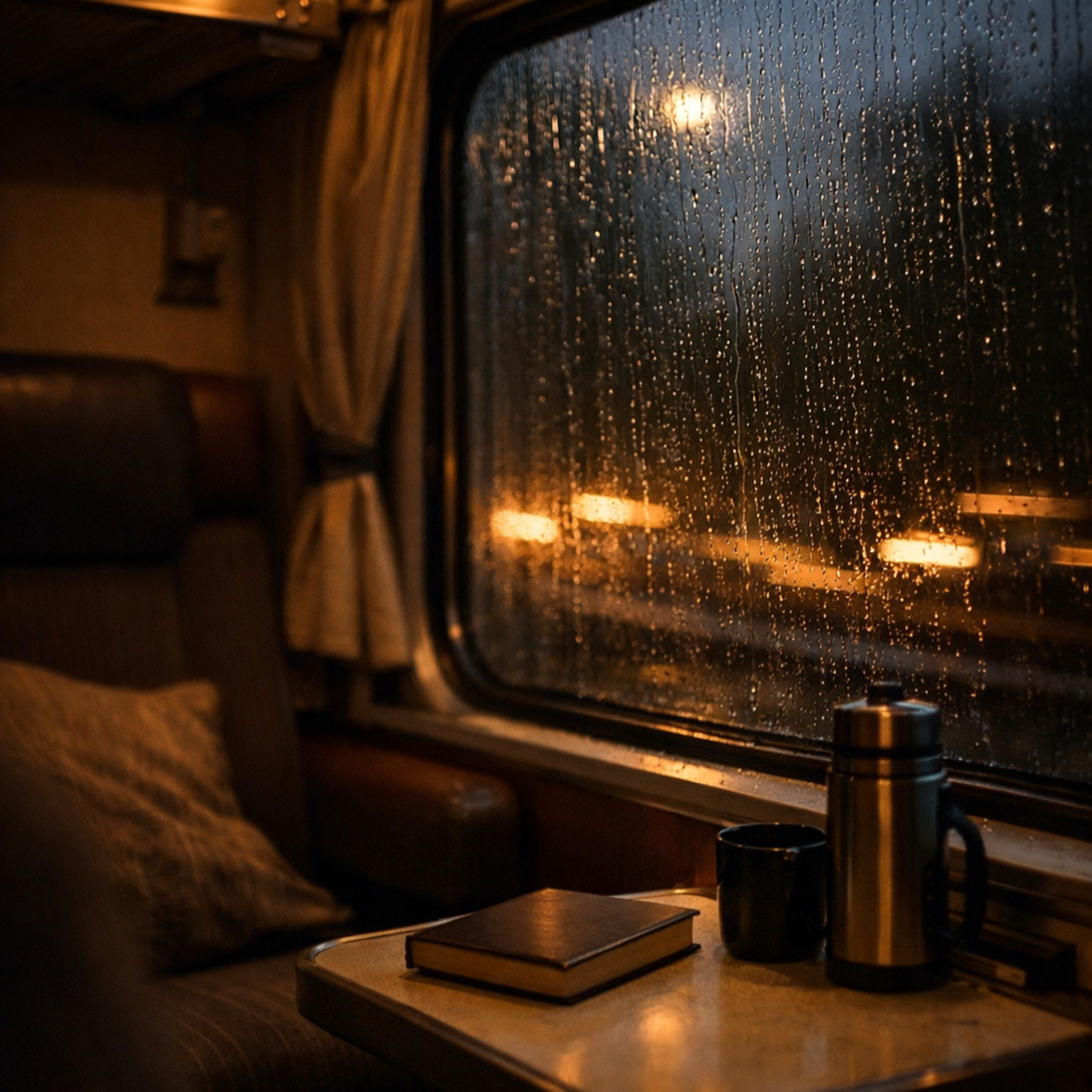 Relaxing Rain Noise on a Night Train💤