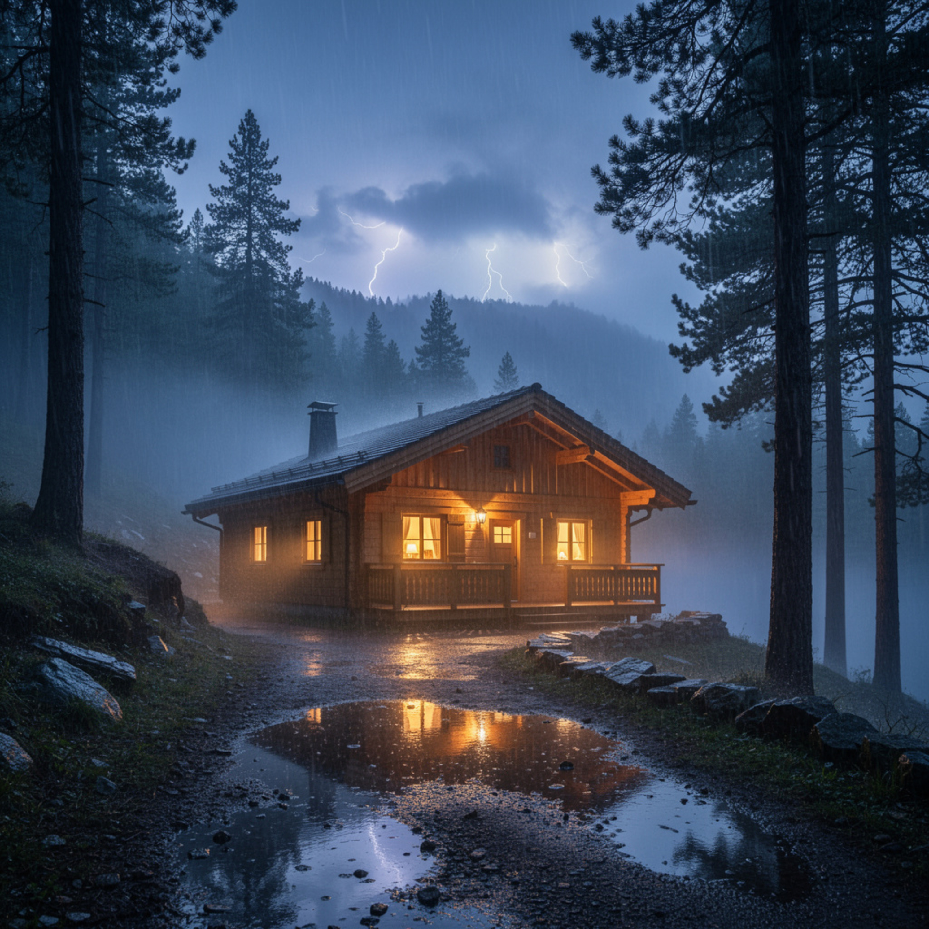 Instant Cabin Getaway for Sleep | Rainstorm Cozy Ambience 💤☔