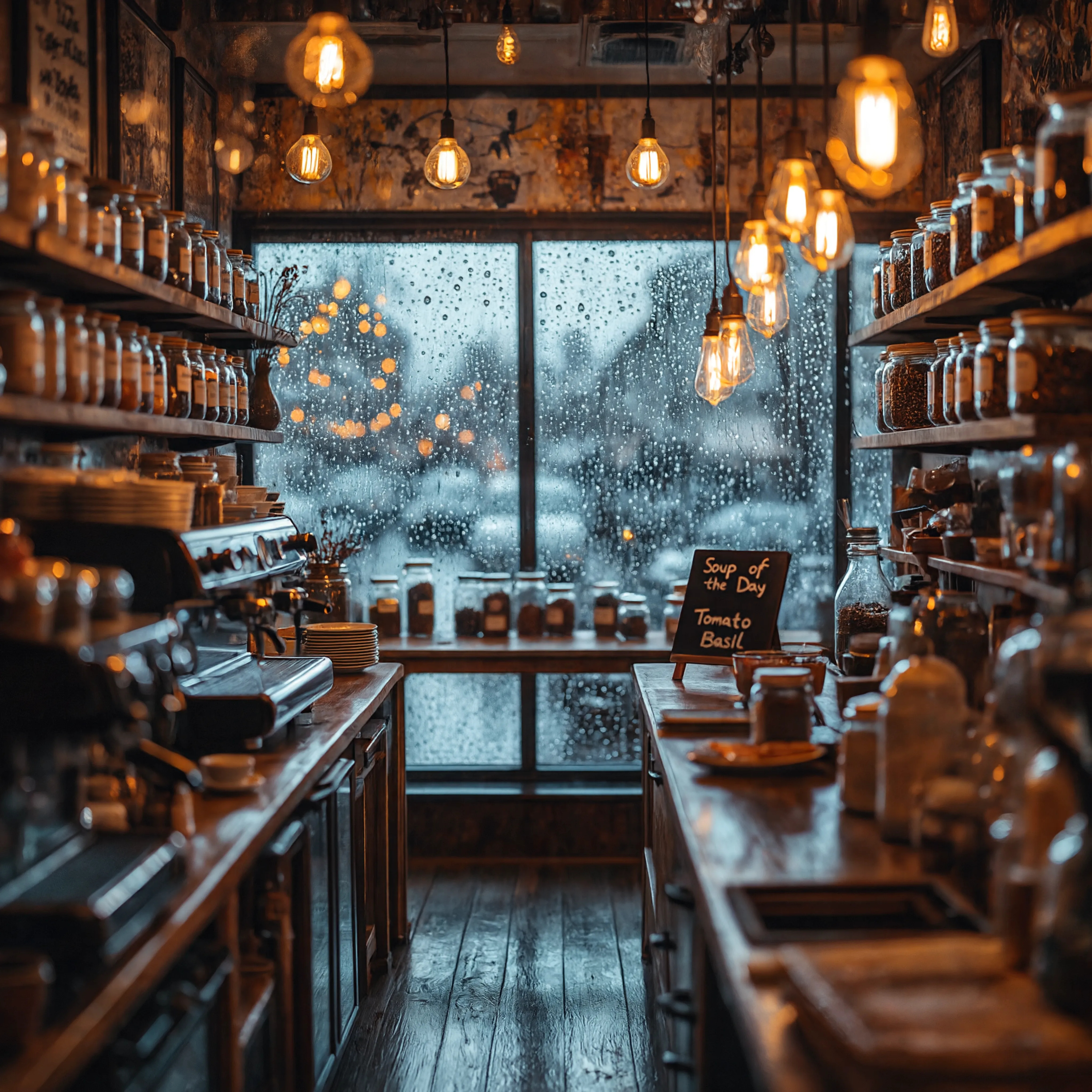 Rainy Cafe Soundscape: 2 Hours for Deep Sleep & Focus 🌨